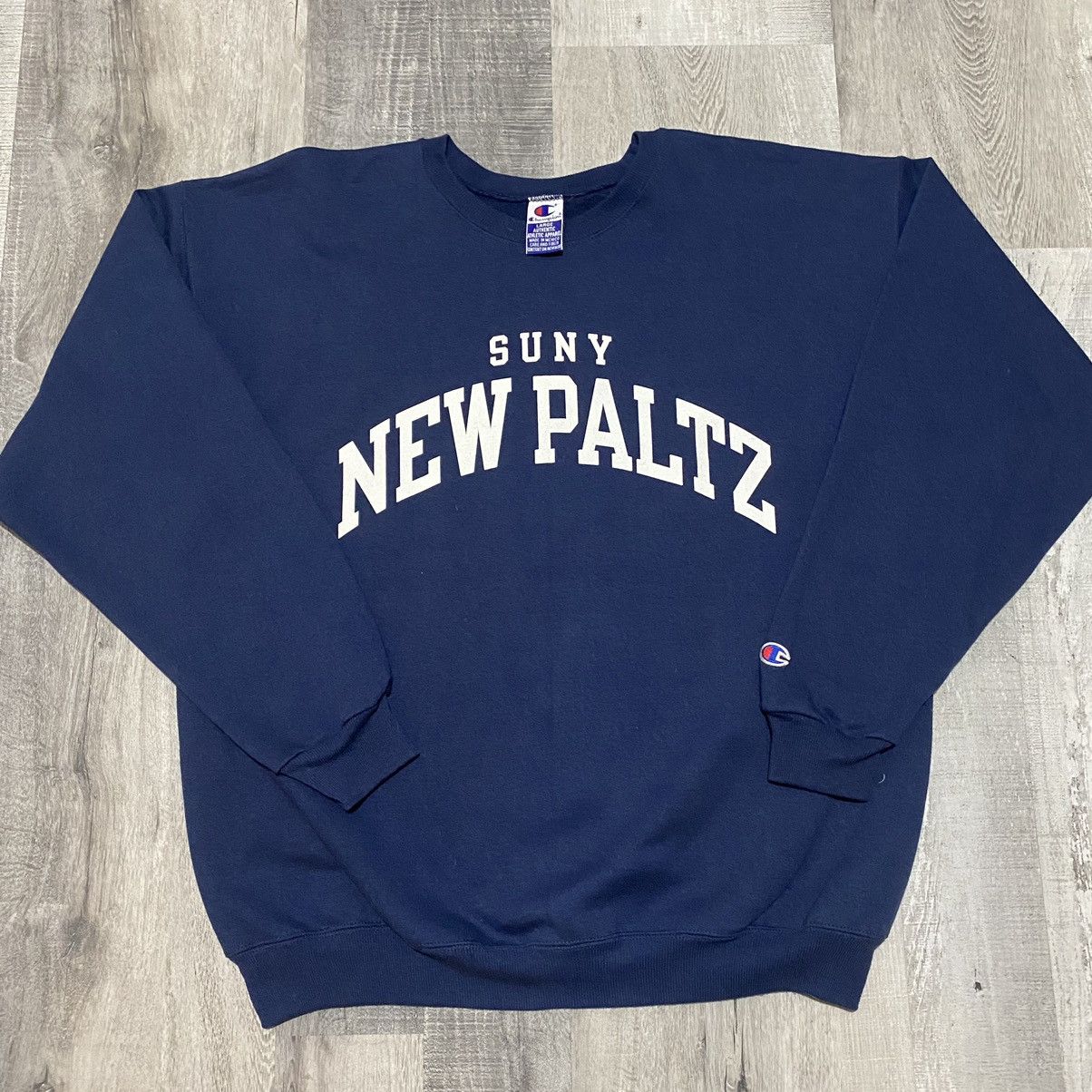 Champion × Vintage VTG Champion Suny New Paltz Navy Blue 90s 