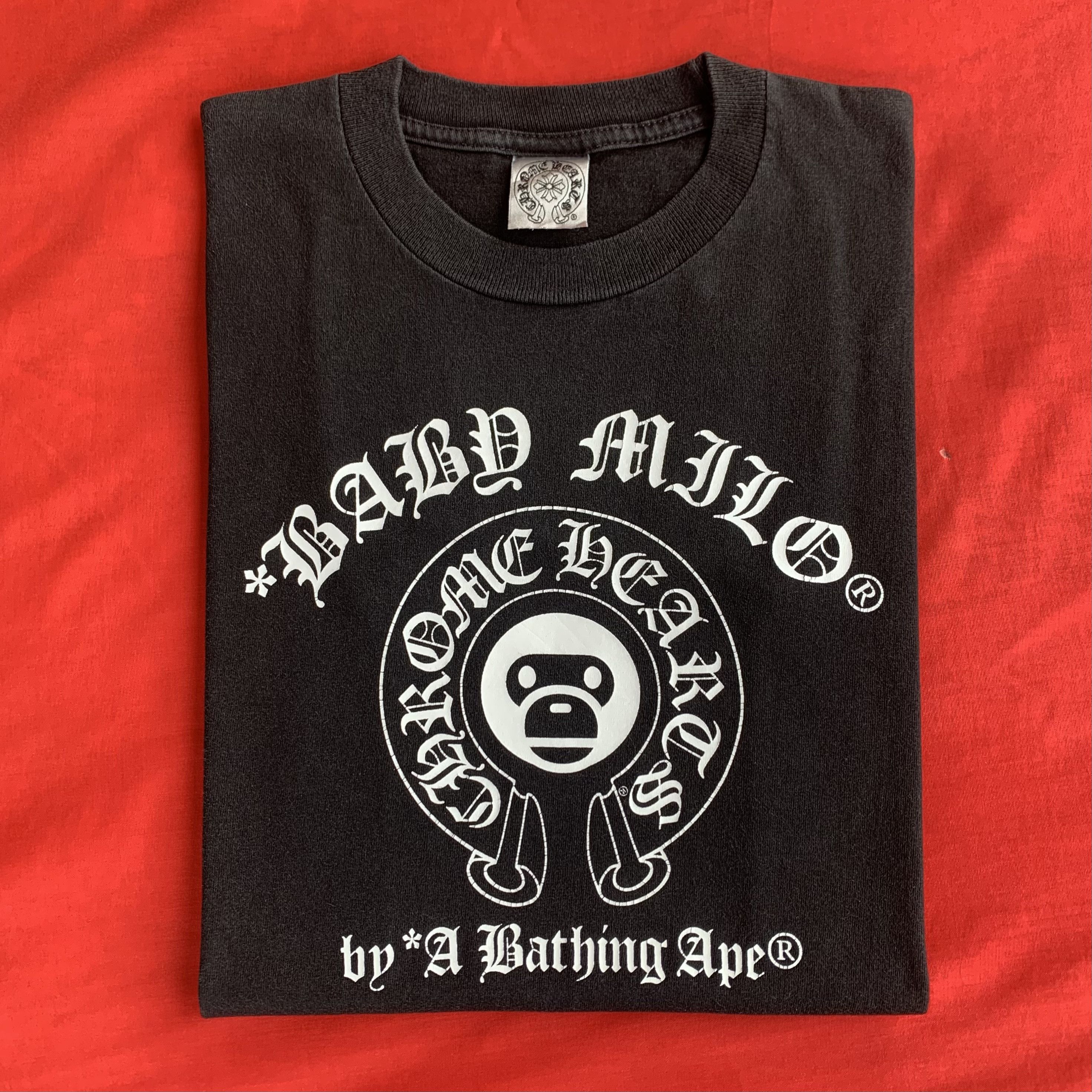 image of Bape x Chrome Hearts Baby Milo Tee in Black, Women's (Size Small)