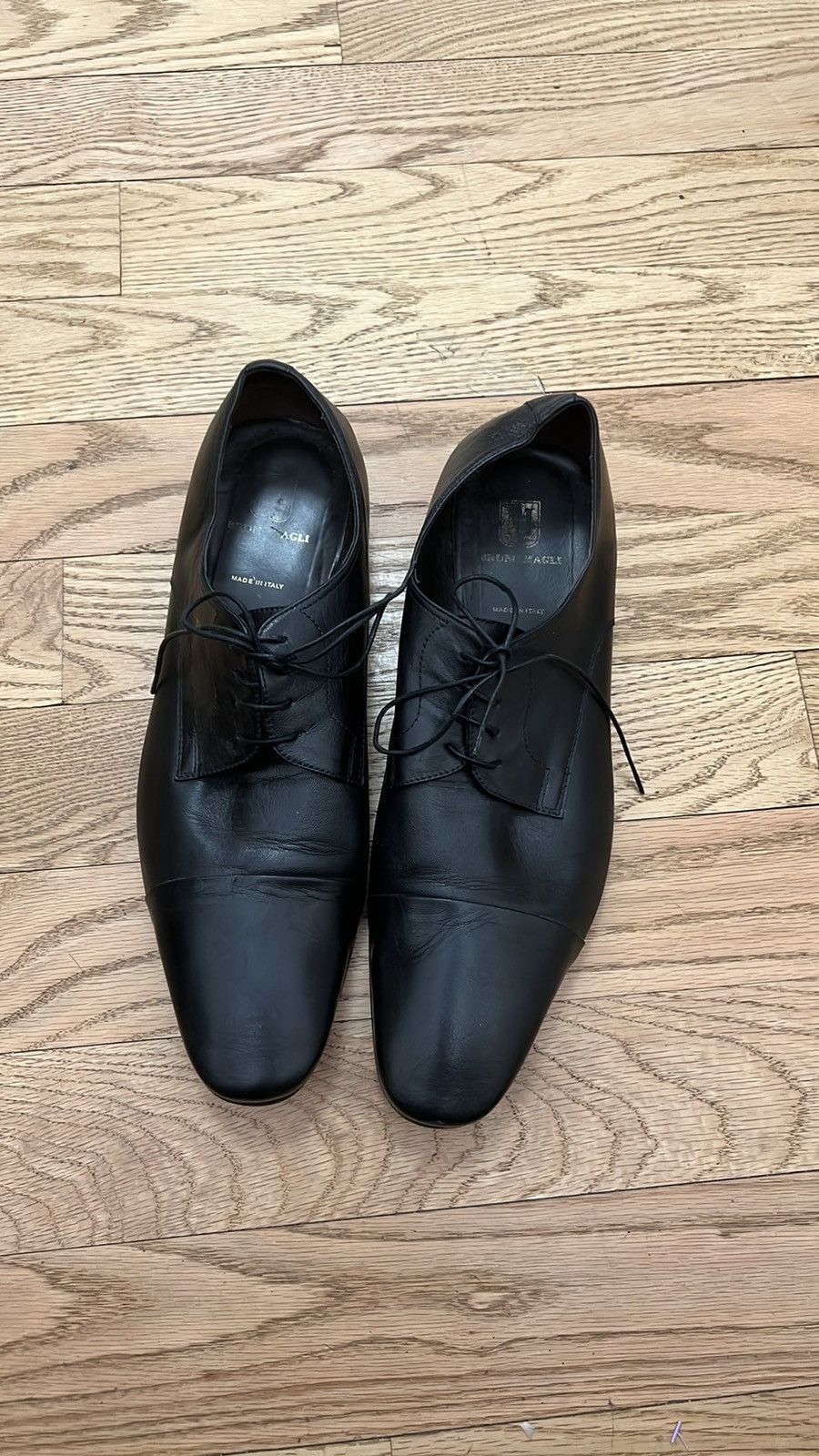 Bruno Magli Oxford LEATHER Black DRESS SHOES 15