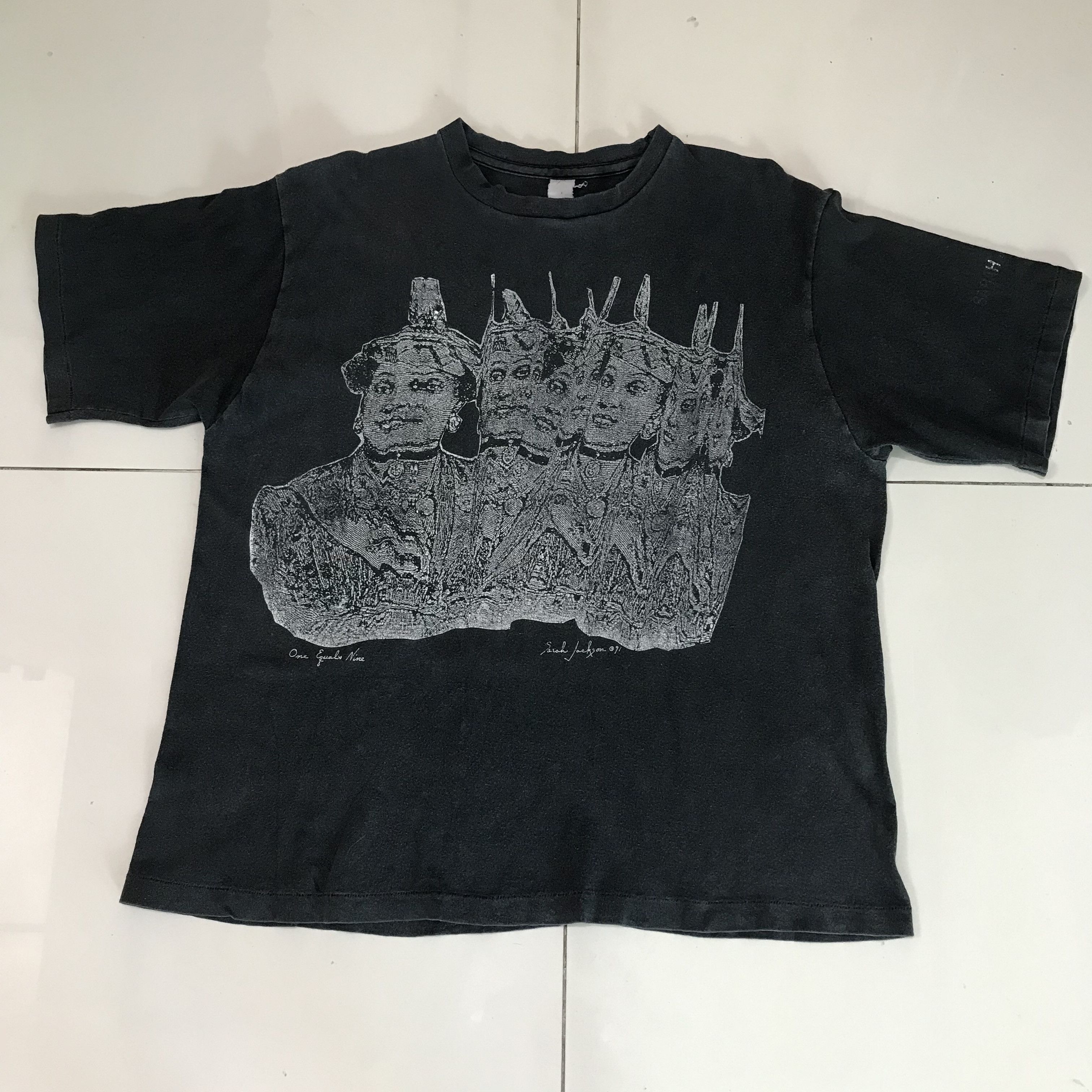 Vintage Vintage 90s 1991 Sarah Jackson works of art Tee Faded Size US XL / EU 56 / 4 - 2 Thumbnail