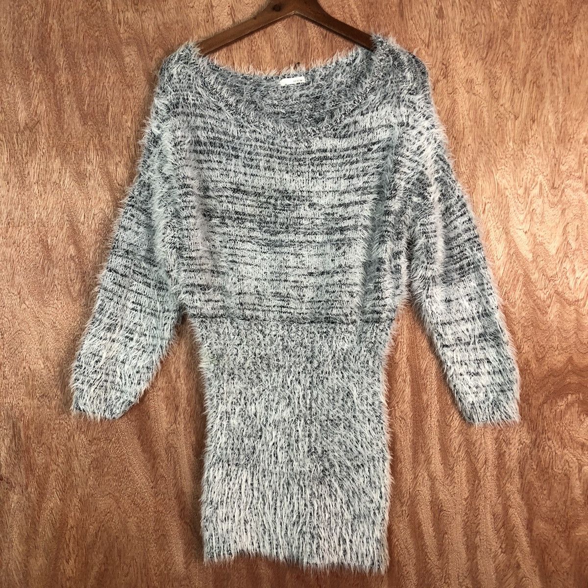 Homespun Knitwear × Japanese Brand Resexy White Black Mohair shag shaggy Knitwear #c353 Size US M / EU 48-50 / 2 - 3 Thumbnail