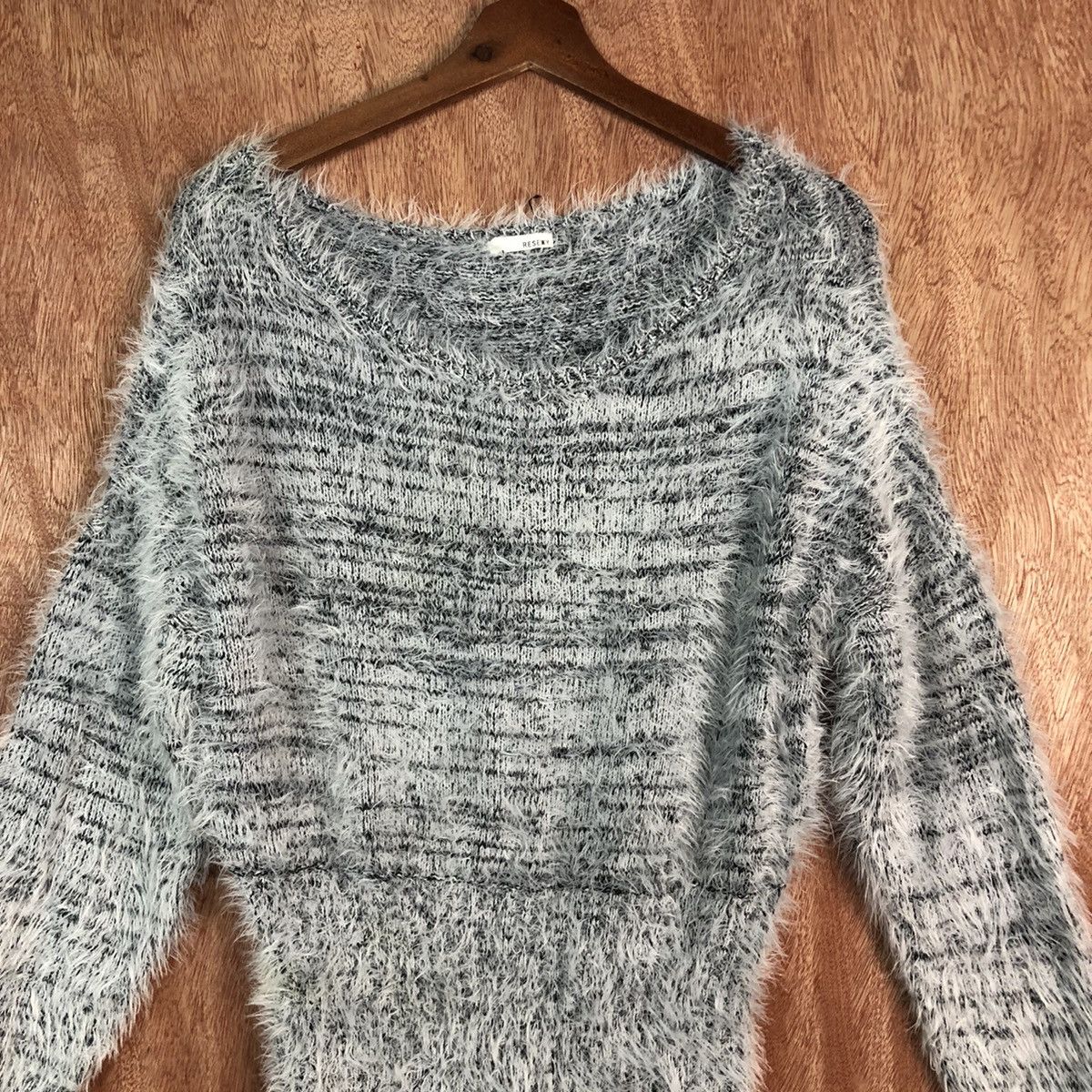 Homespun Knitwear × Japanese Brand Resexy White Black Mohair shag shaggy Knitwear #c353 Size US M / EU 48-50 / 2 - 2 Thumbnail
