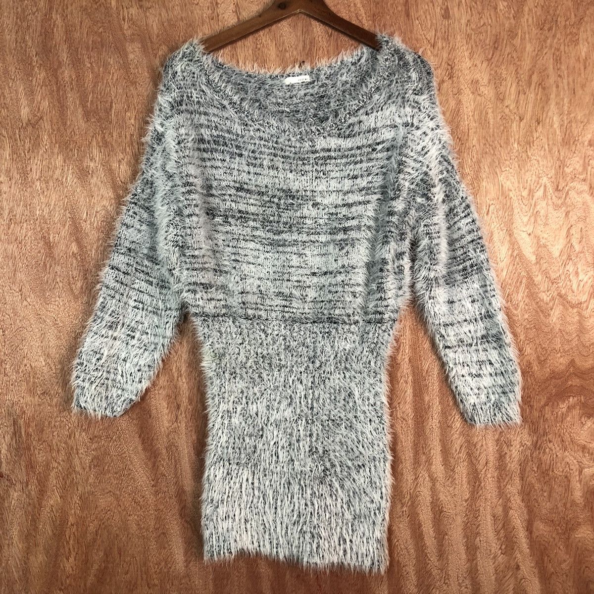 Homespun Knitwear × Japanese Brand Resexy White Black Mohair shag shaggy Knitwear #c353 Size US M / EU 48-50 / 2 - 1 Thumbnail