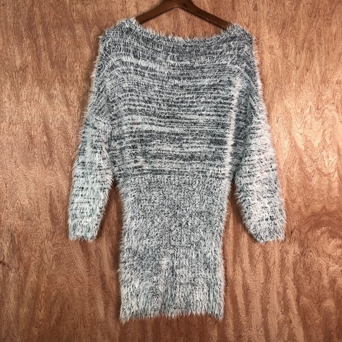 Homespun Knitwear × Japanese Brand Resexy White Black Mohair shag shaggy Knitwear #c353 Size US M / EU 48-50 / 2 - 9 Thumbnail