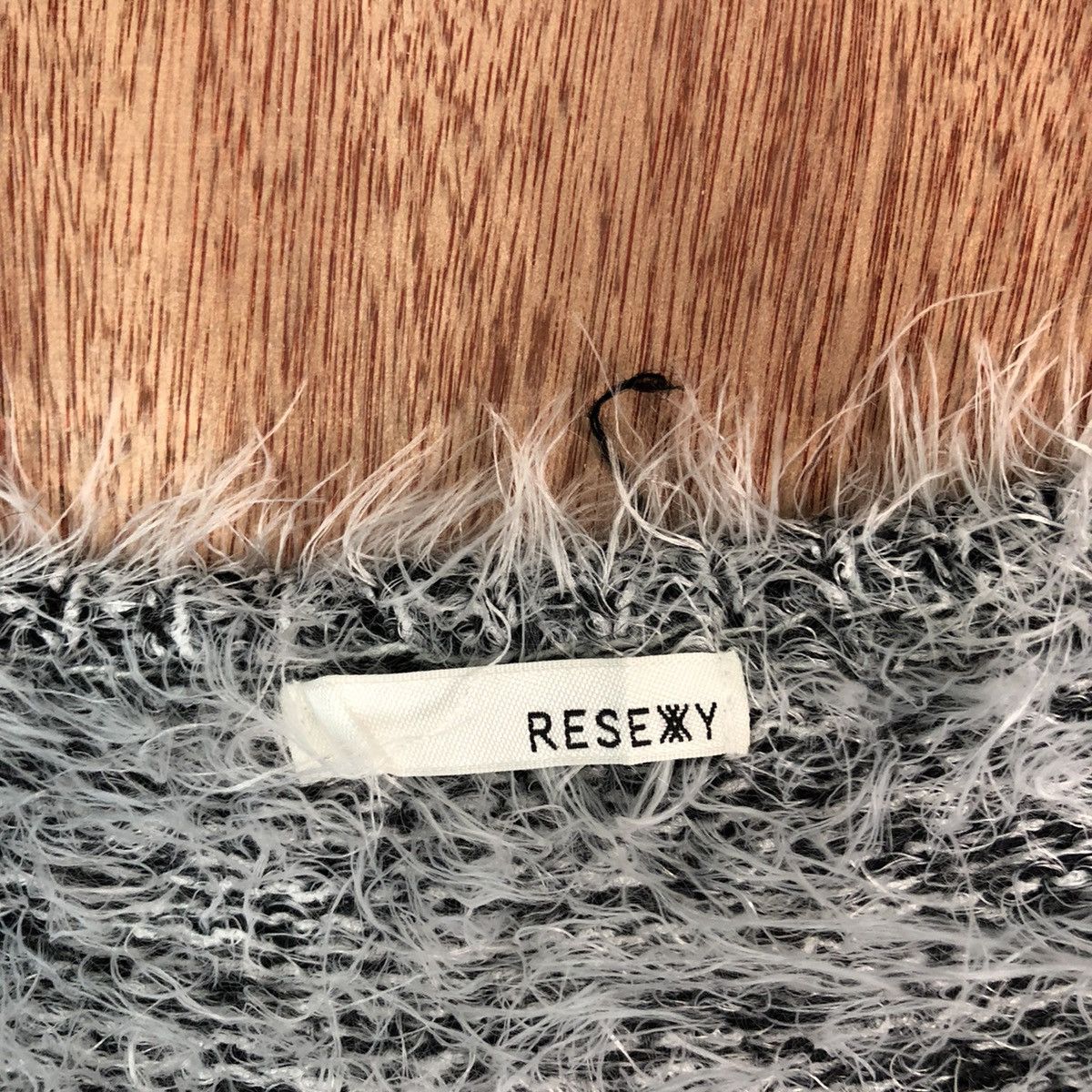 Homespun Knitwear × Japanese Brand Resexy White Black Mohair shag shaggy Knitwear #c353 Size US M / EU 48-50 / 2 - 8 Thumbnail