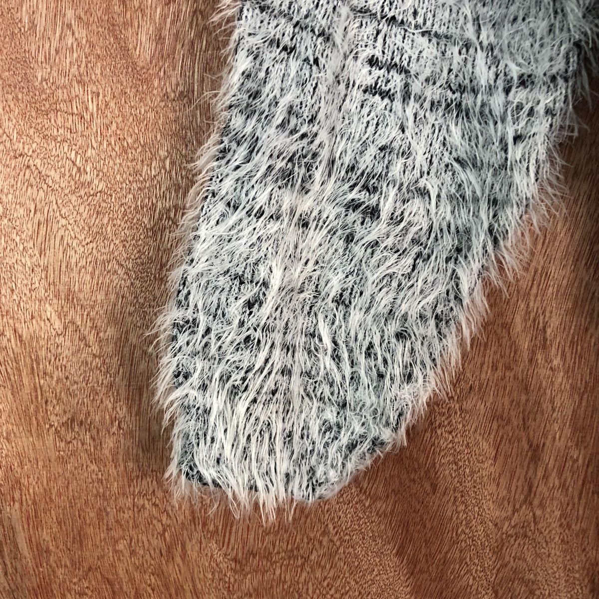 Homespun Knitwear × Japanese Brand Resexy White Black Mohair shag shaggy Knitwear #c353 Size US M / EU 48-50 / 2 - 6 Thumbnail