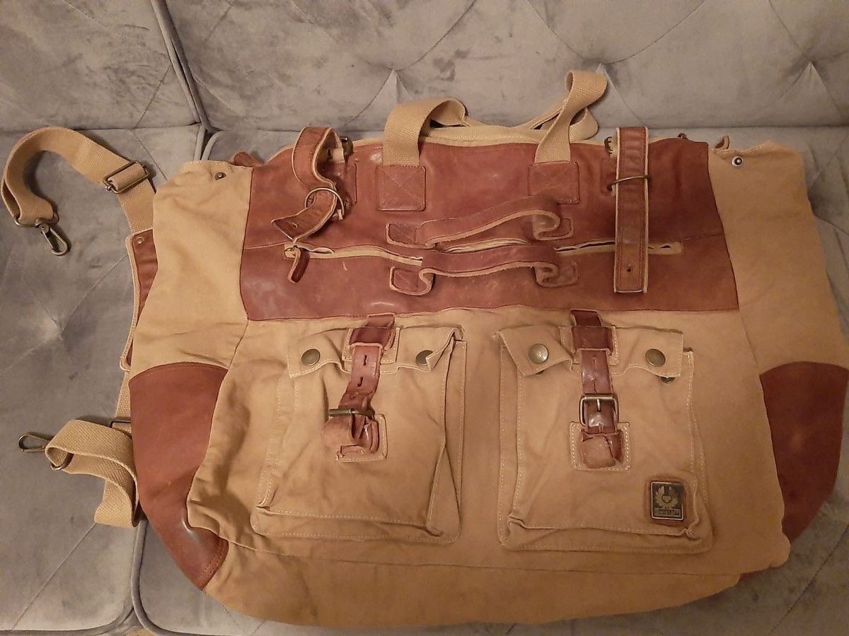 Sac De Voyage Colonial Belstaff 561 Marron Panama - Occasion Très Bon état - Toile Robuste - Style Aventurier
