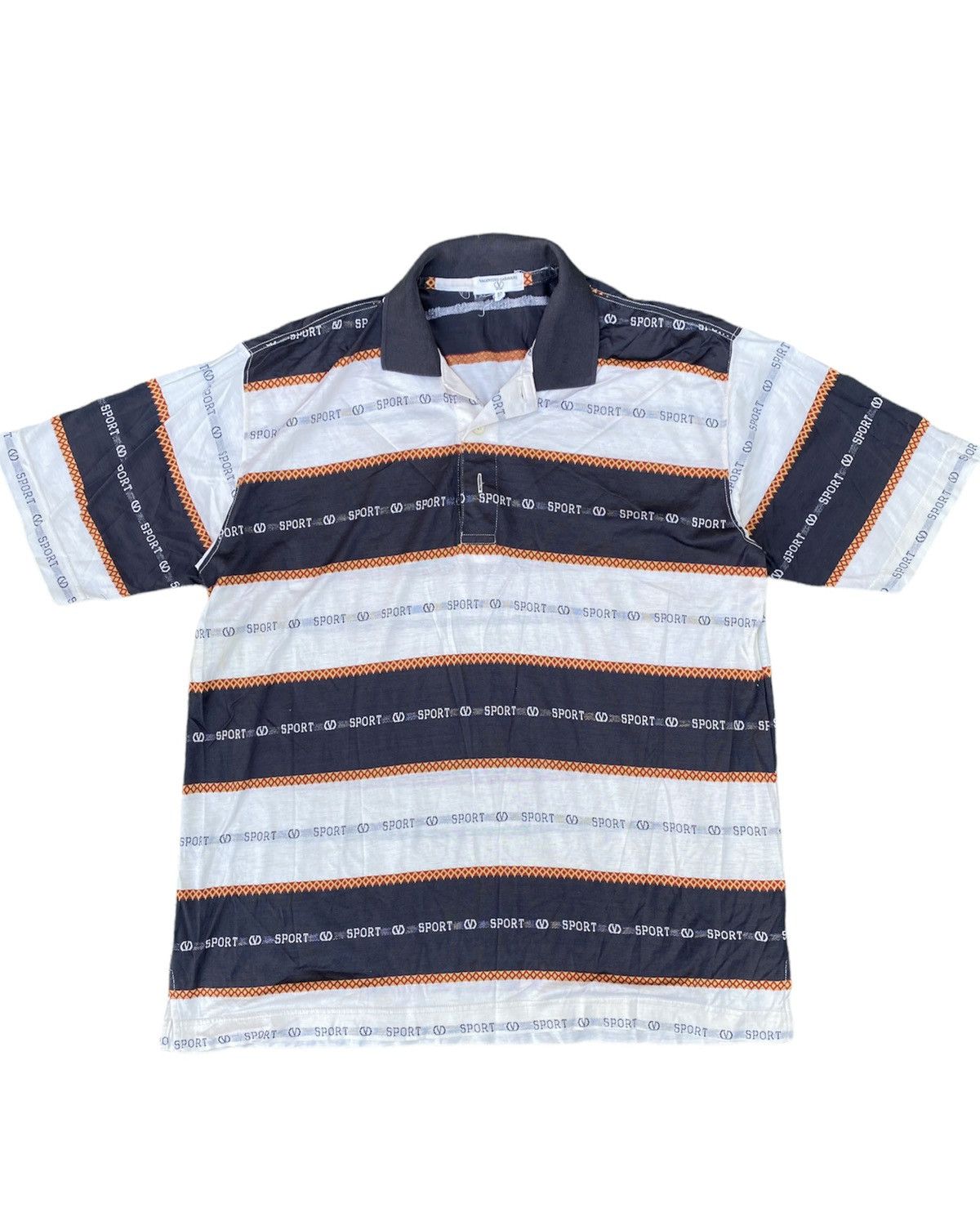 90s Velentino Sport Jacquard logo polo