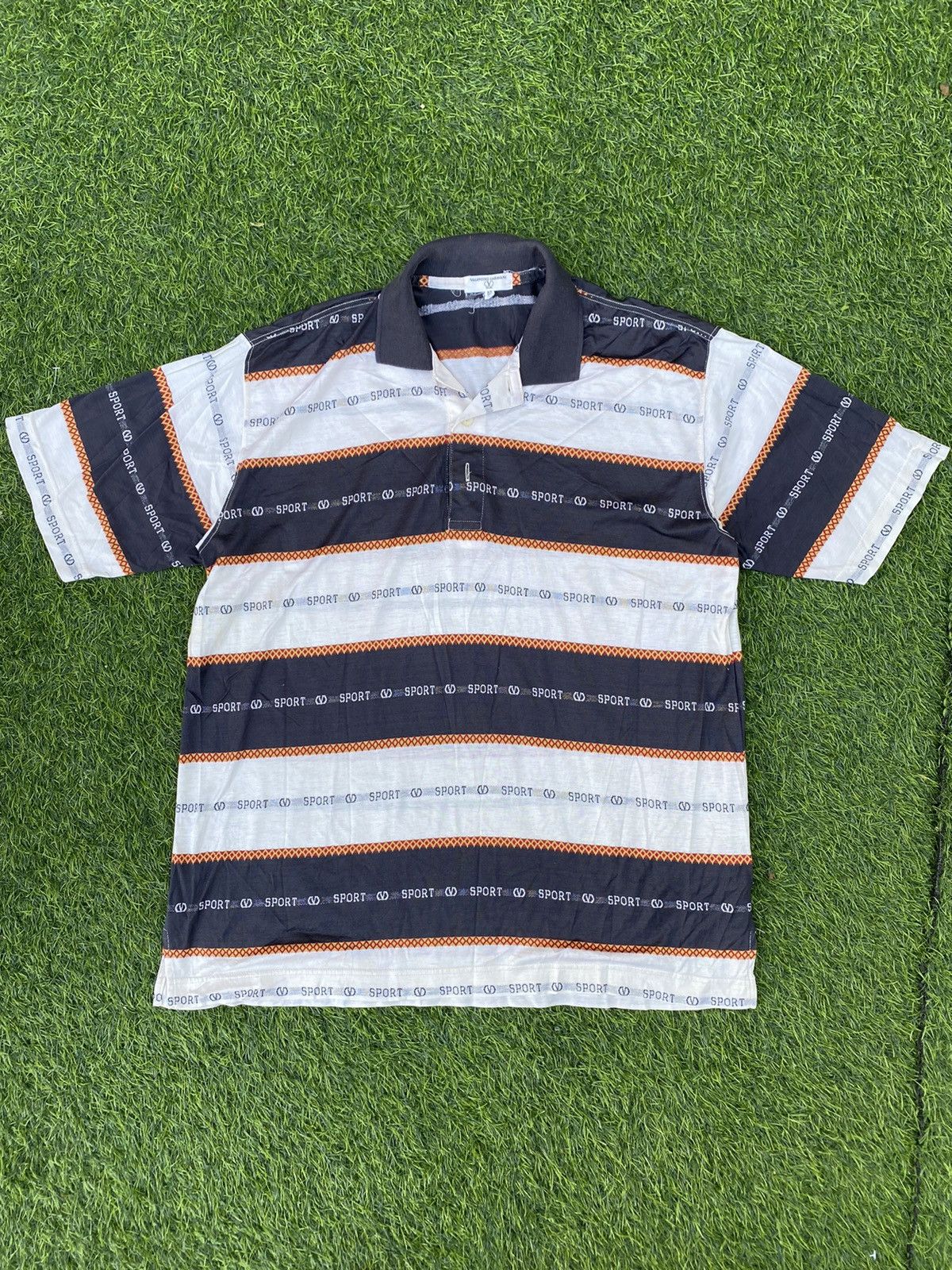 Valentino 90s Velentino Sport Jacquard logo polo Size US L / EU 52-54 / 3 - 2 Thumbnail