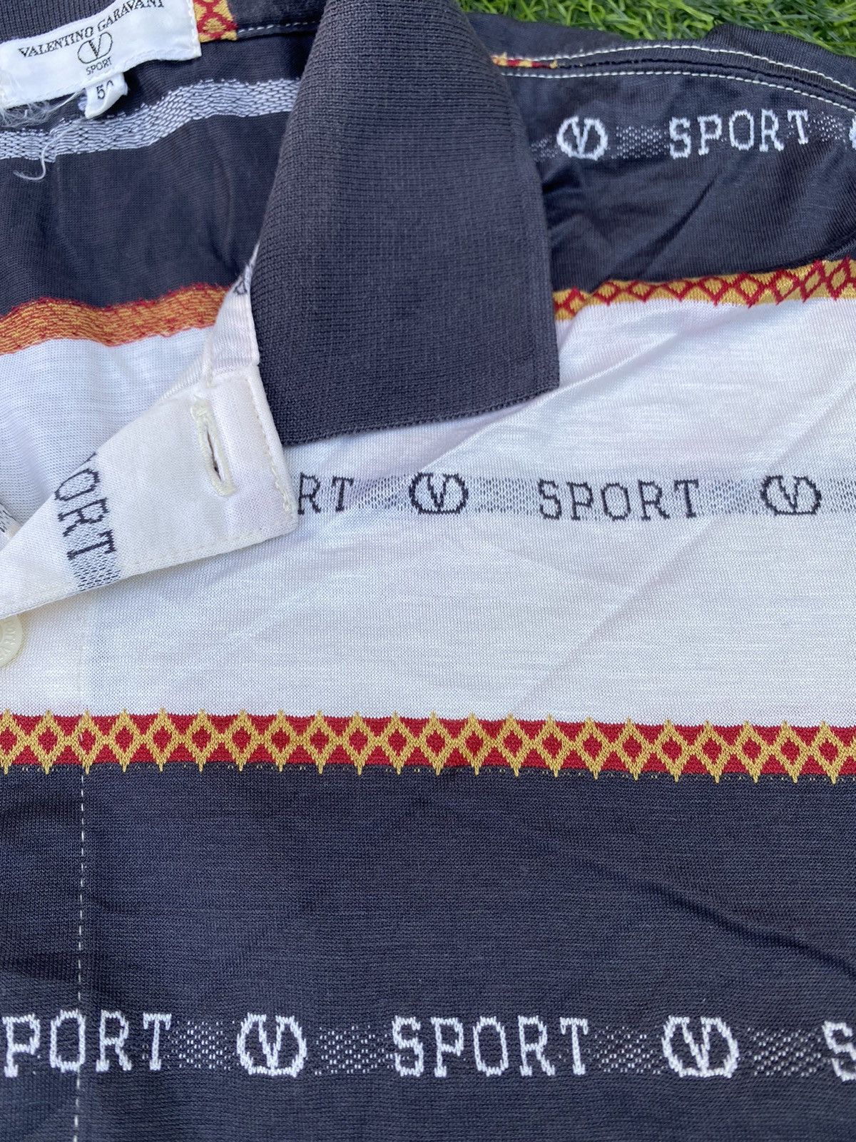 Valentino 90s Velentino Sport Jacquard logo polo Size US L / EU 52-54 / 3 - 5 Thumbnail