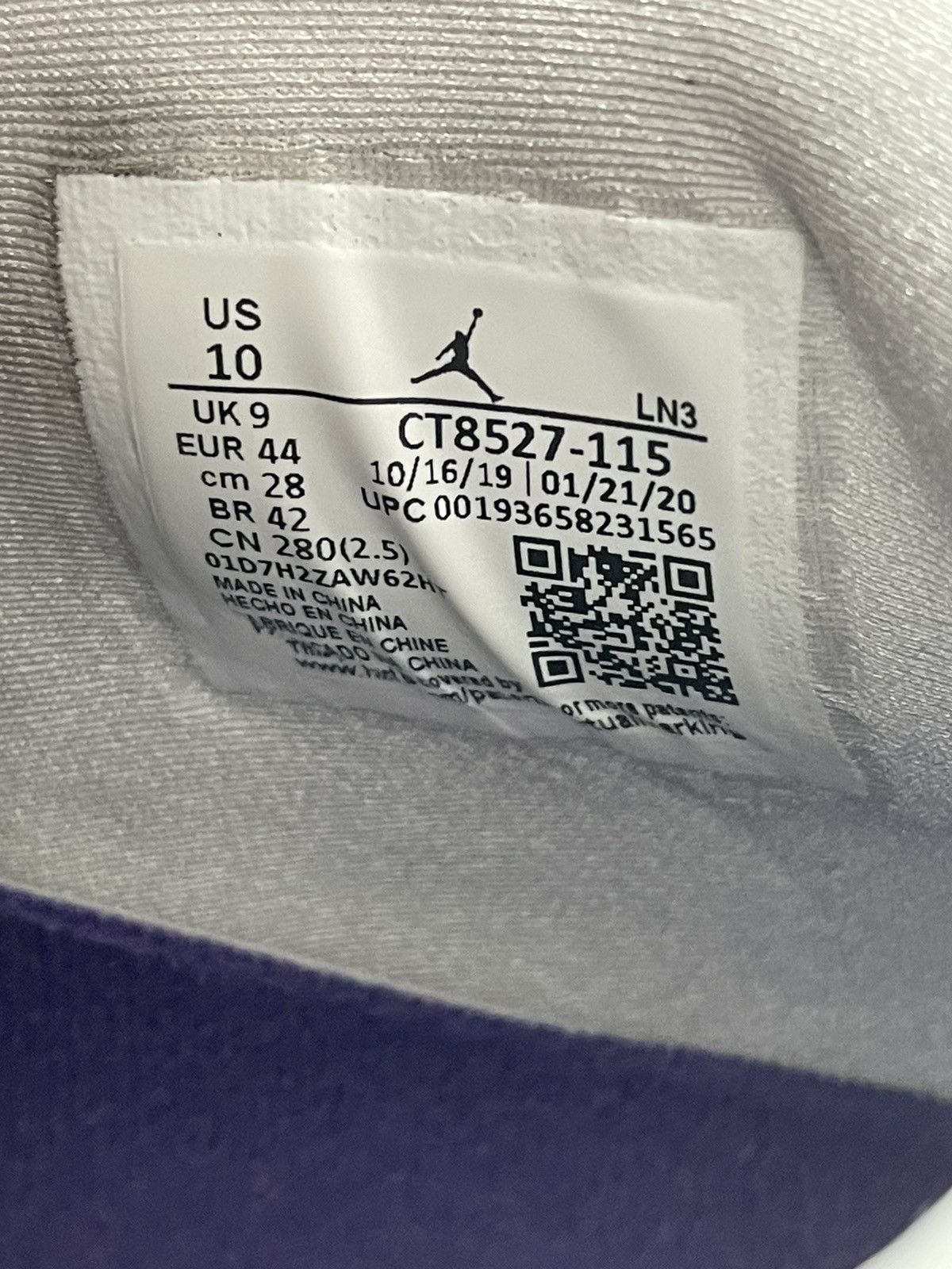 Jordan Brand Air Jordan 4 Retro Court Purple Size US 10 / EU 43 - 14 Thumbnail