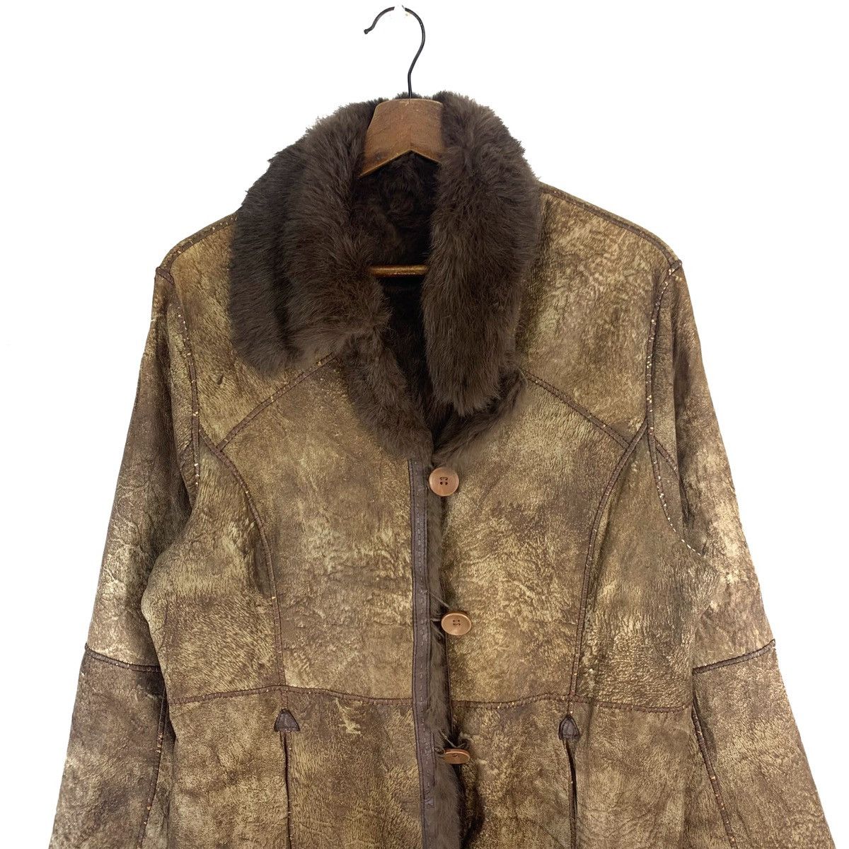 Genuine Leather Vintage ShepSkin Wool Rare Designer Jacket Size US M / EU 48-50 / 2 - 2 Thumbnail