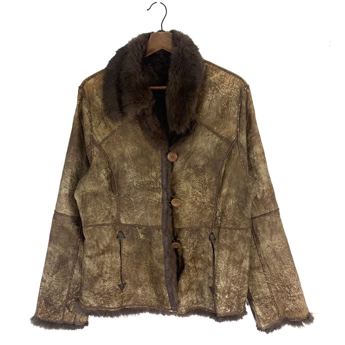 Genuine Leather Vintage ShepSkin Wool Rare Designer Jacket Size US M / EU 48-50 / 2 - 1 Thumbnail