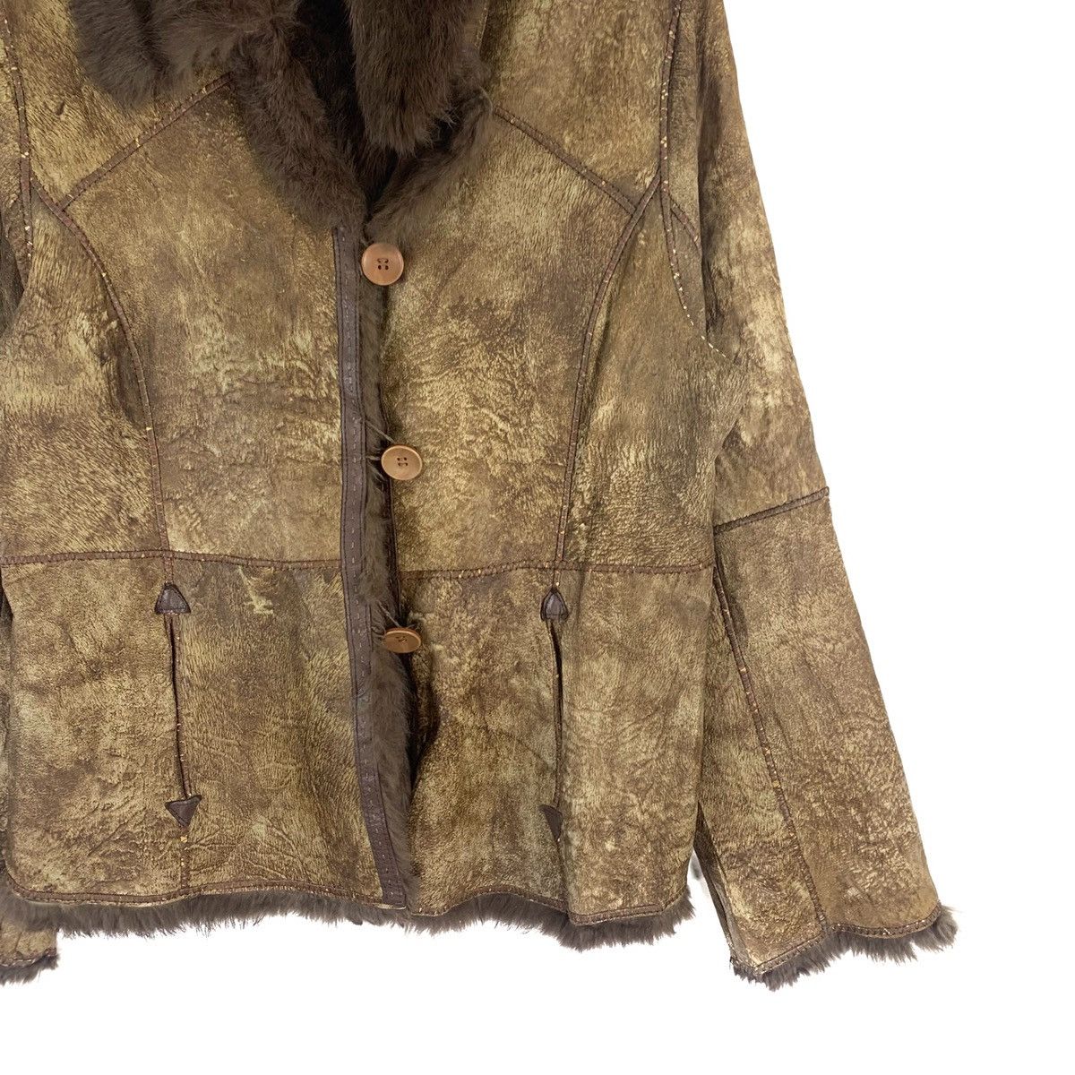 Genuine Leather Vintage ShepSkin Wool Rare Designer Jacket Size US M / EU 48-50 / 2 - 3 Thumbnail