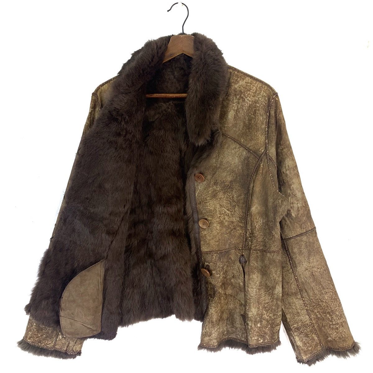 Genuine Leather Vintage ShepSkin Wool Rare Designer Jacket Size US M / EU 48-50 / 2 - 4 Thumbnail