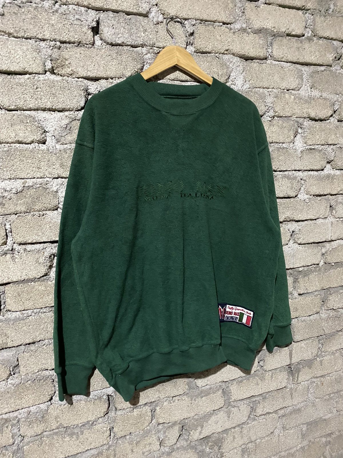 Designer × Japanese Brand × Vintage Vintage Uomo Max Italian Sweatshirt Green 90s Moda Italiana Size US L / EU 52-54 / 3 - 3 Thumbnail