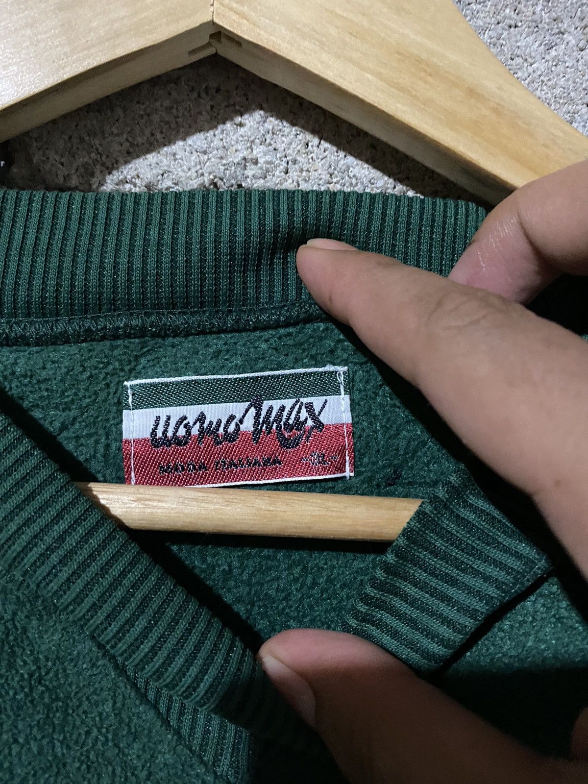 Designer × Japanese Brand × Vintage Vintage Uomo Max Italian Sweatshirt Green 90s Moda Italiana Size US L / EU 52-54 / 3 - 6 Thumbnail