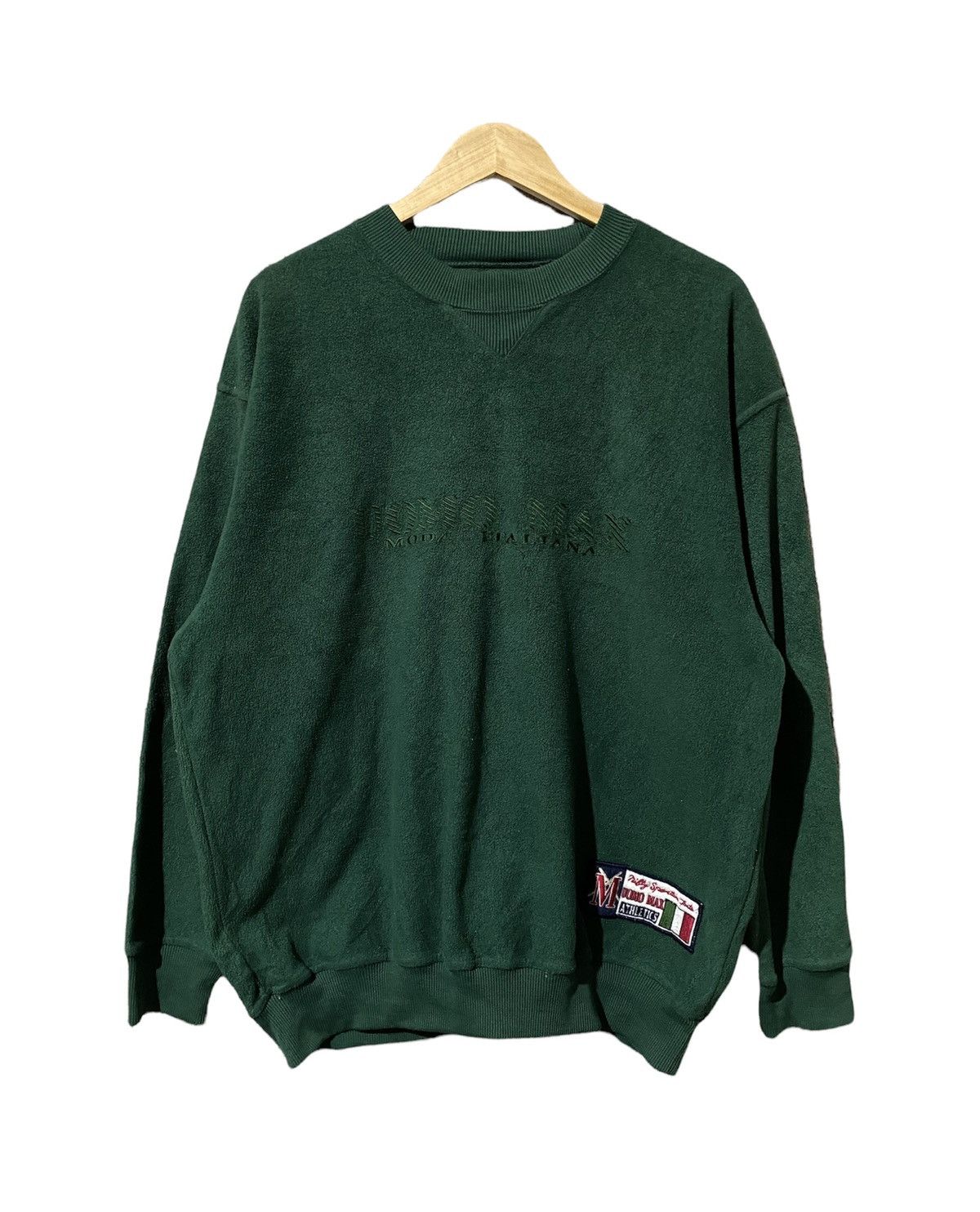 Designer × Japanese Brand × Vintage Vintage Uomo Max Italian Sweatshirt Green 90s Moda Italiana Size US L / EU 52-54 / 3 - 1 Thumbnail
