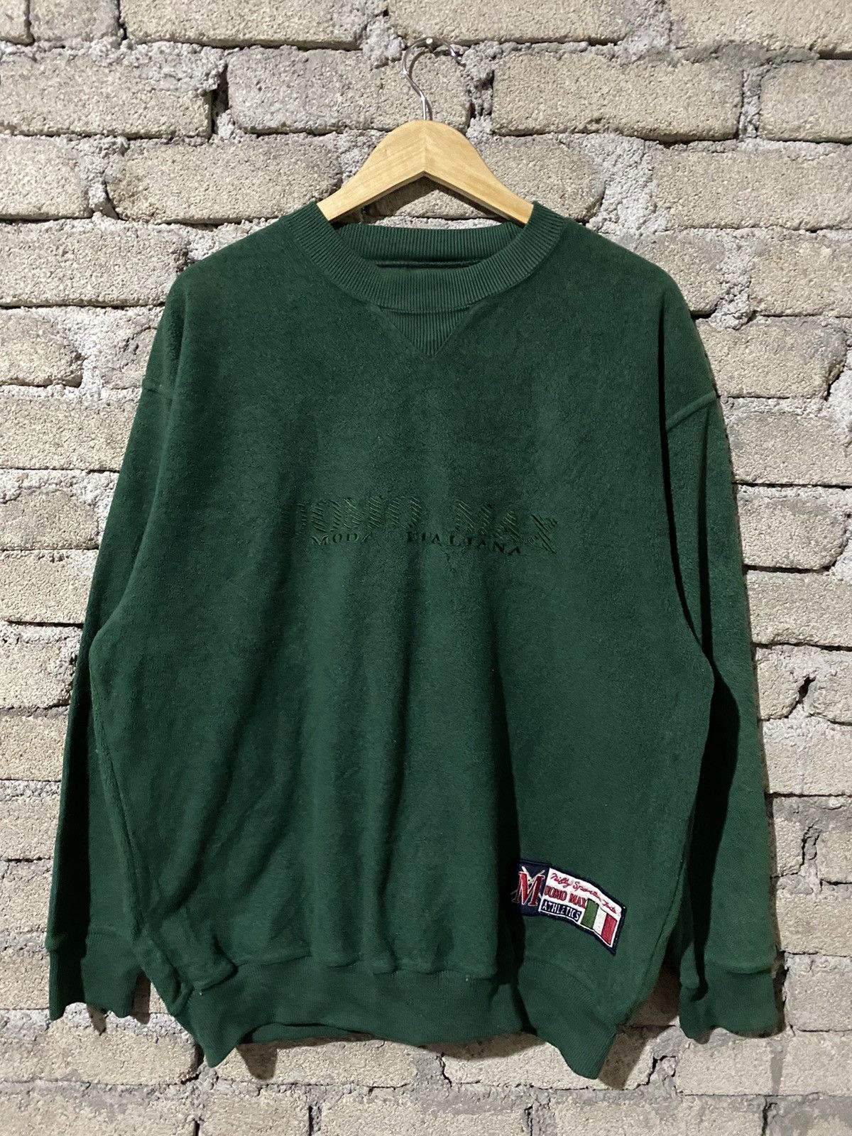 Designer × Japanese Brand × Vintage Vintage Uomo Max Italian Sweatshirt Green 90s Moda Italiana Size US L / EU 52-54 / 3 - 4 Thumbnail