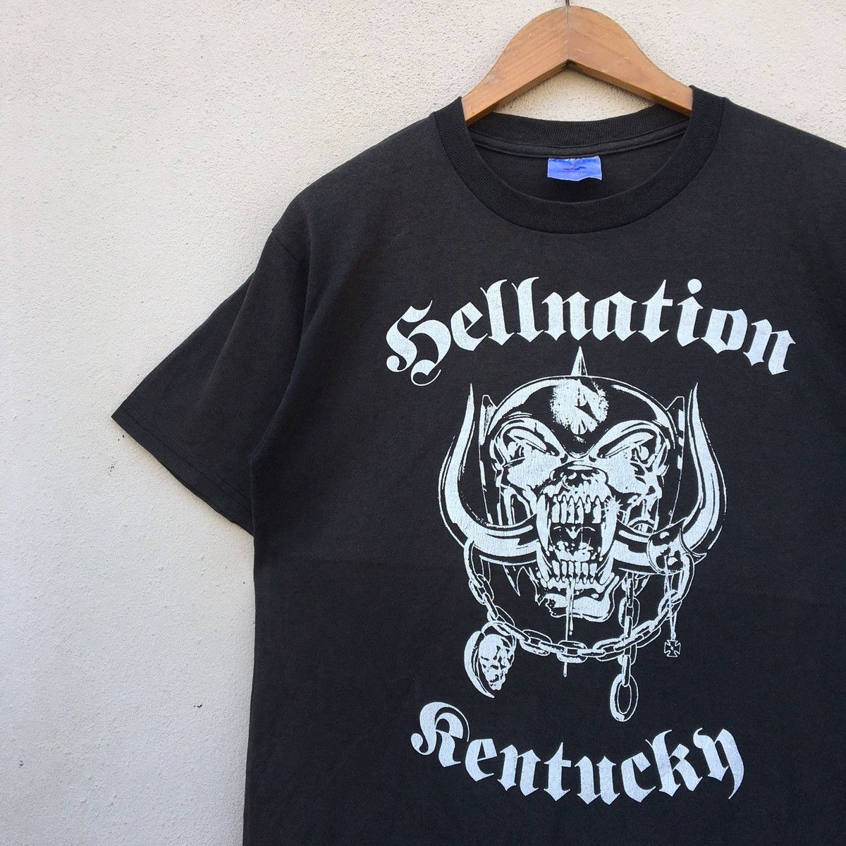 Band Tees × Vintage Vintage 90s MOTORHEAD HELLNATION KENTUCKY BAND T-shirt Size US L / EU 52-54 / 3 - 4 Thumbnail