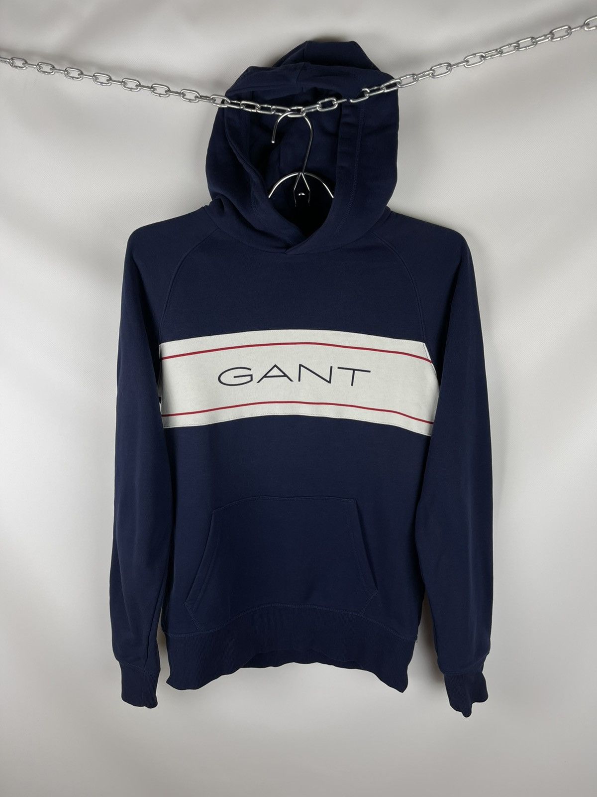 Gant Gant big logo navy hooded jacket hoodie sweatshirt Size US S / EU 44-46 / 1 - 1 Thumbnail