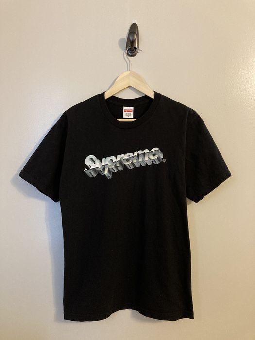 Supreme SS20 Supreme Chrome Logo Tee T-Shirt Black Used M | Grailed