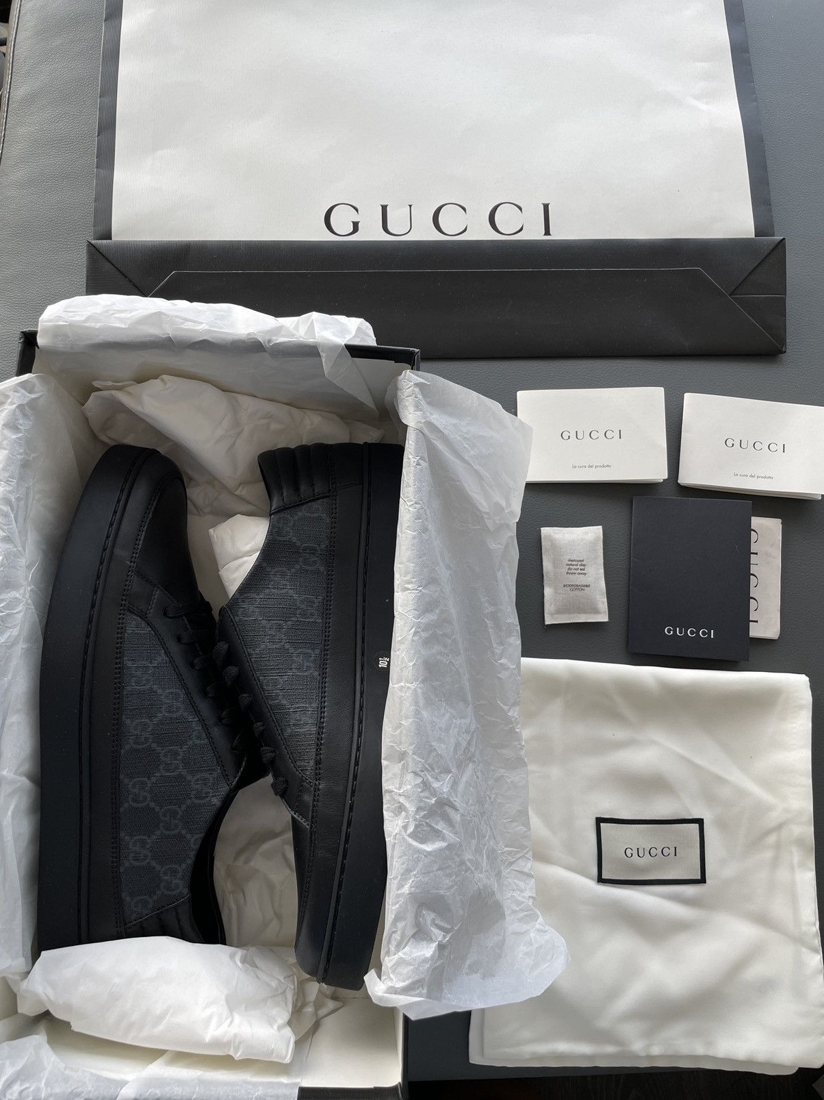 Gucci Rare Limited Edition Gucci Supreme Leather Low Top Sneakers Size US 11 / EU 44 - 7 Thumbnail