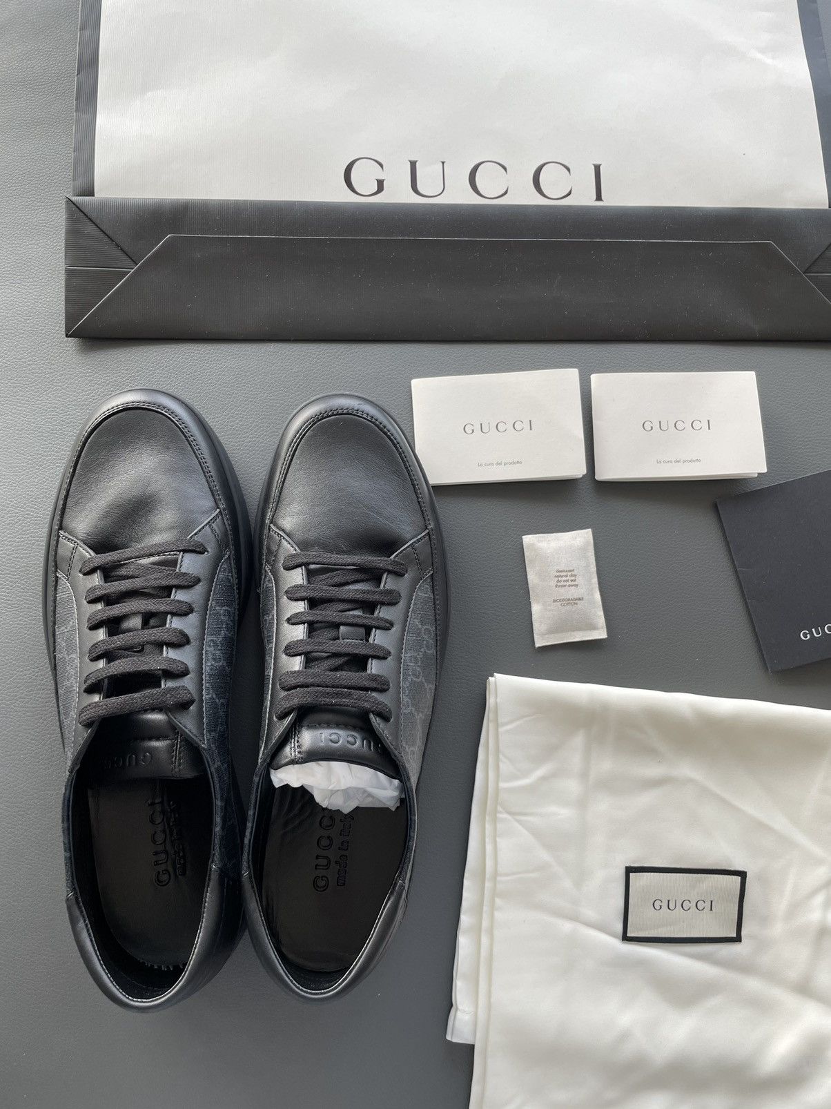 Gucci Rare Limited Edition Gucci Supreme Leather Low Top Sneakers Size US 11 / EU 44 - 4 Thumbnail