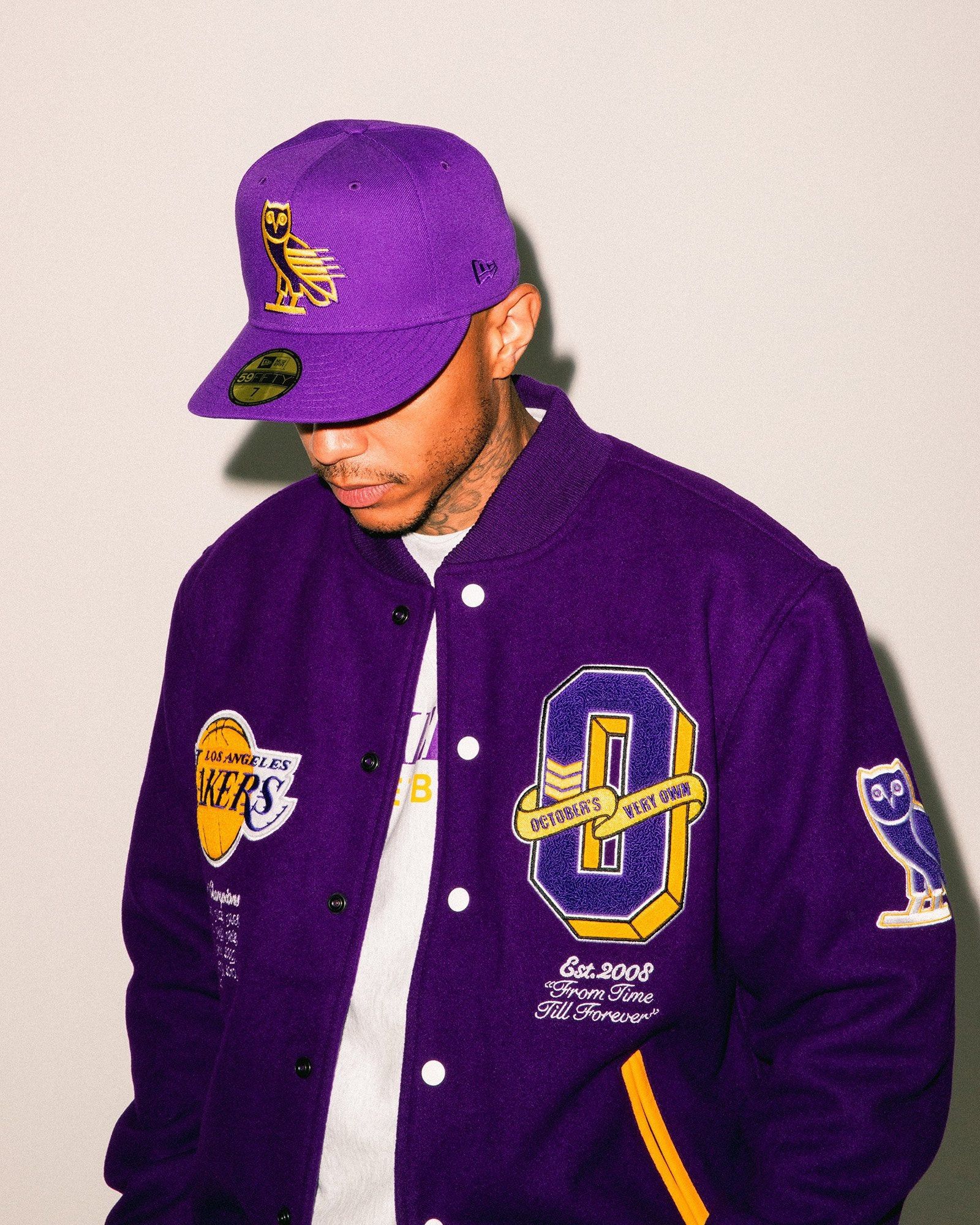 NBA NEW ERA X OVO X NBA LAKERS HAT - SNAPBACK SIZE 7 1/2 Size ONE SIZE - 4 Thumbnail