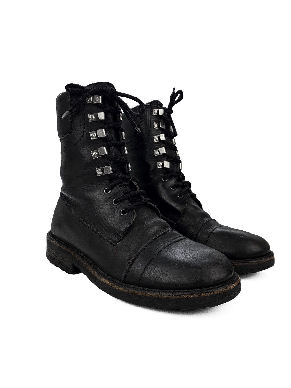 Dirk Bikkembergs 90’s Dirk Bikkembergs Leather Metallic Hooked Combat ...