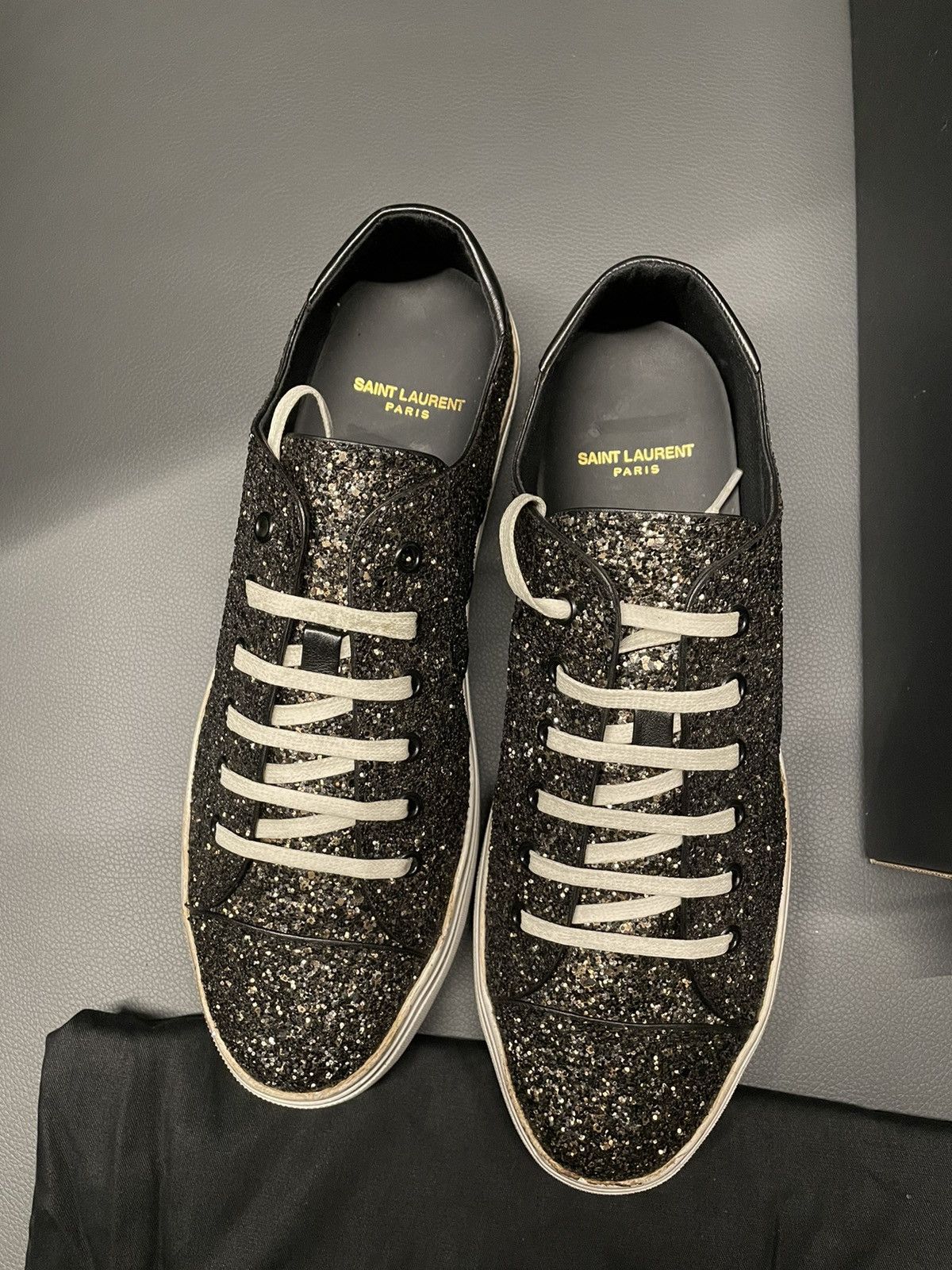 Saint Laurent Paris Rare Brand NEW Super Runway Moon Plus Glitter Leather Shoes Size US 11 / EU 44 - 16 Thumbnail