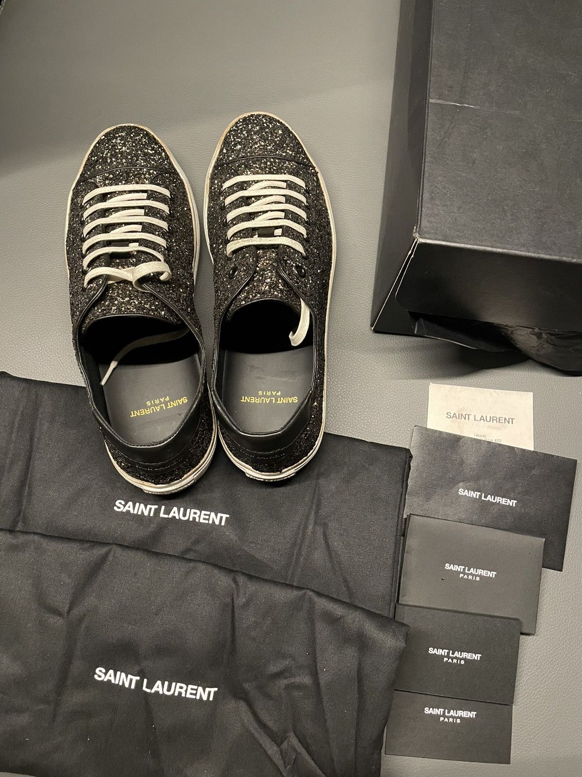 Saint Laurent Paris Rare Brand NEW Super Runway Moon Plus Glitter Leather Shoes Size US 11 / EU 44 - 14 Thumbnail