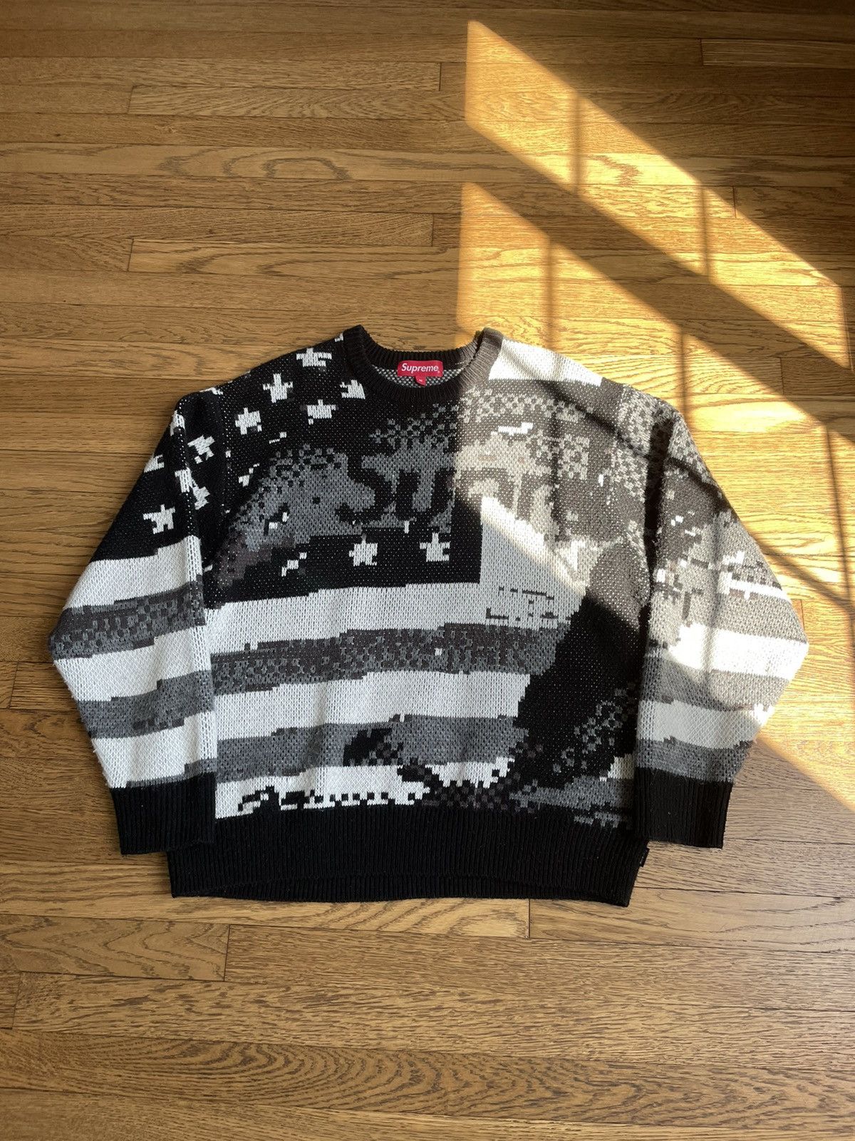 Supreme Supreme digital American flag knit sweater | Grailed