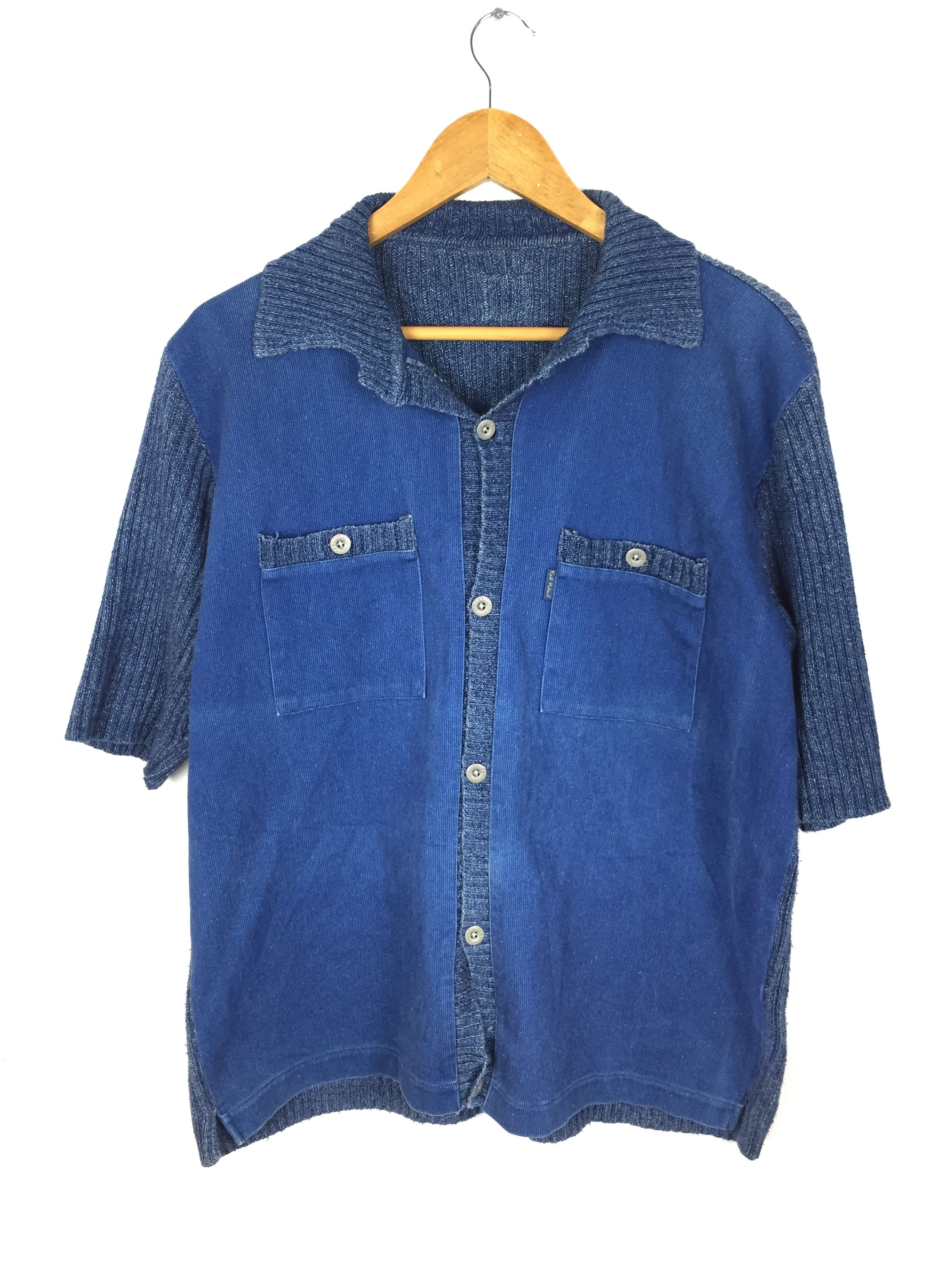 Blue Blue Japan Pink House hybrid knit denim shirt Size US L / EU 52-54 / 3 - 2 Thumbnail
