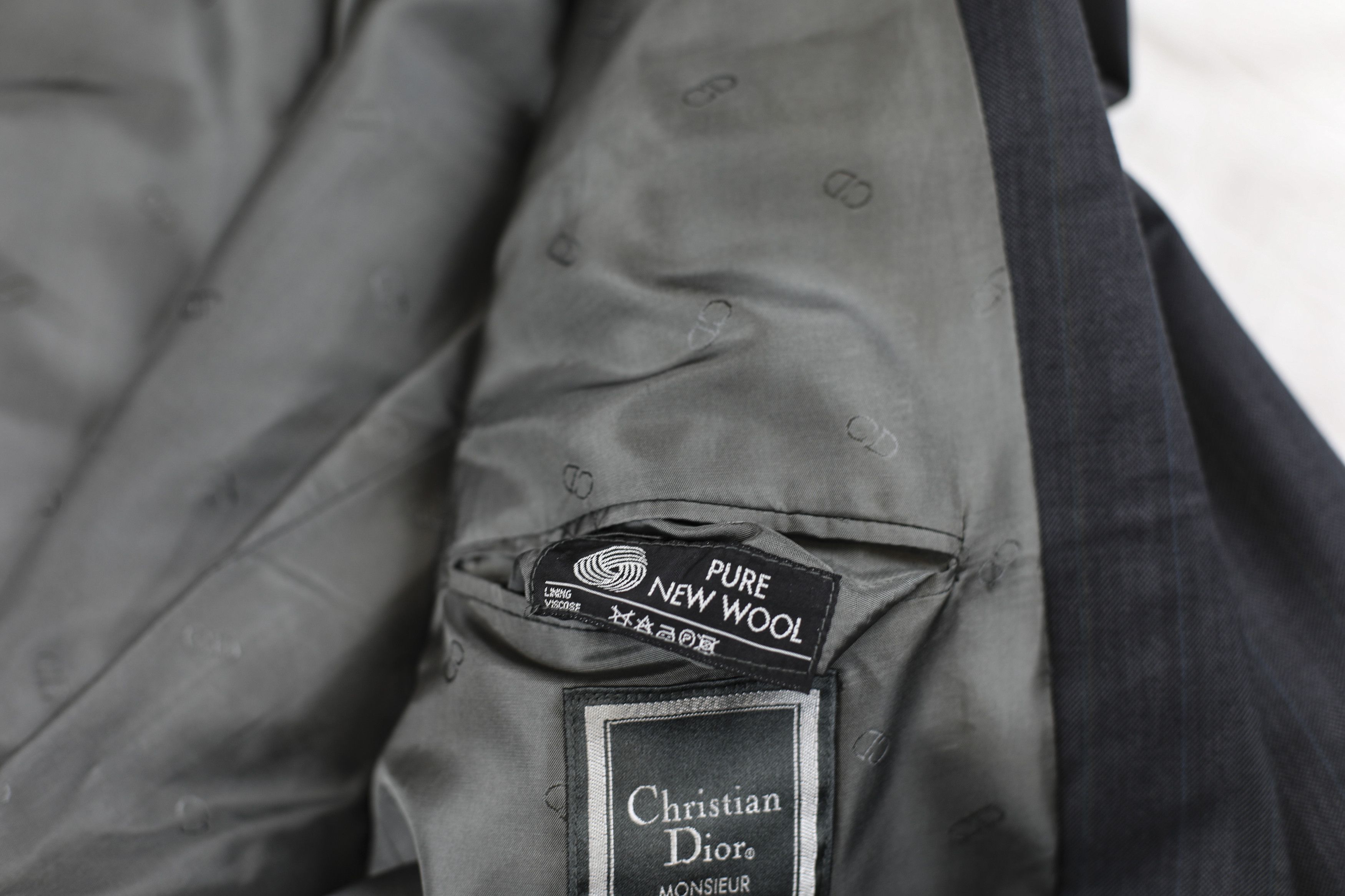 Christian Dior Monsieur Christian Dior Double Breasted Pinstripe Navy Suit Chest 40 Size 40R - 10 Thumbnail