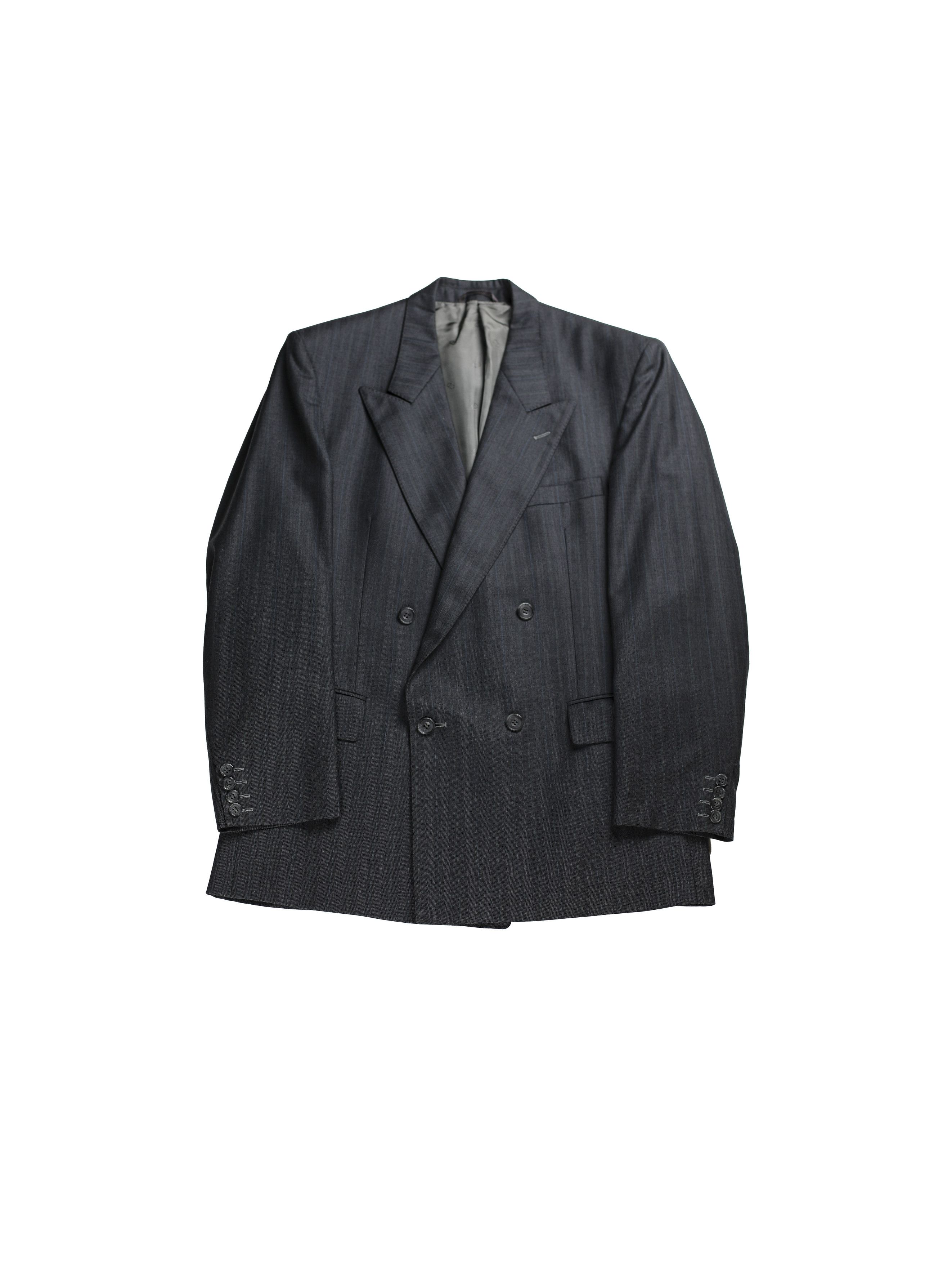 Christian Dior Monsieur Christian Dior Double Breasted Pinstripe Navy Suit Chest 40 Size 40R - 2 Thumbnail
