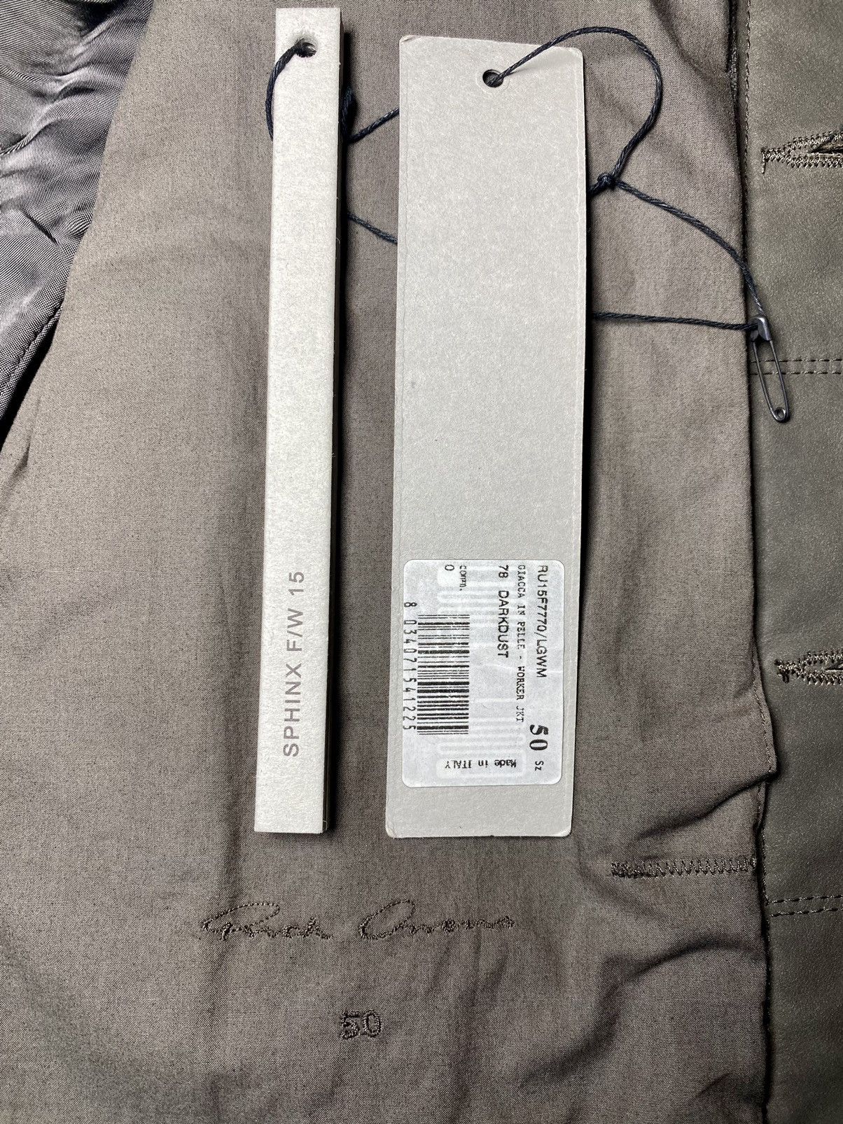 Rick Owens FW15 Sphinx Calfskin Leather Worker Jacket 50 Size US M / EU 48-50 / 2 - 10 Thumbnail