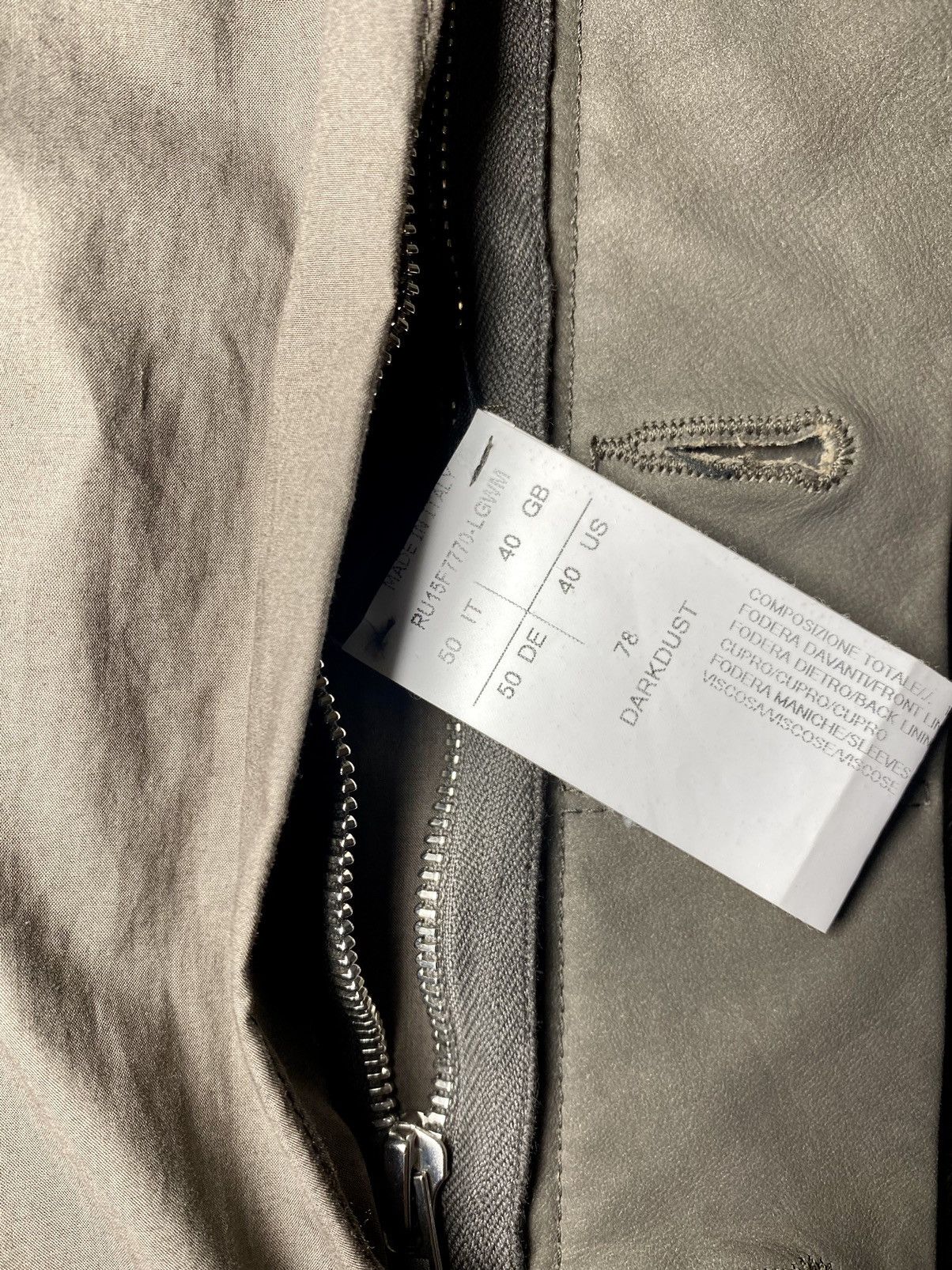 Rick Owens FW15 Sphinx Calfskin Leather Worker Jacket 50 Size US M / EU 48-50 / 2 - 11 Thumbnail