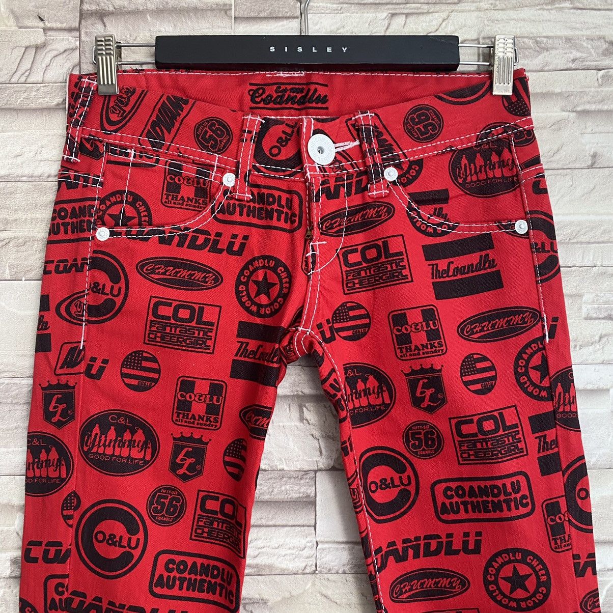 Hysteric Glamour Japanese Brand Co&Lu Printed Denim Skinny Jeans Stretch Size US 26 / EU 42 - 4 Thumbnail