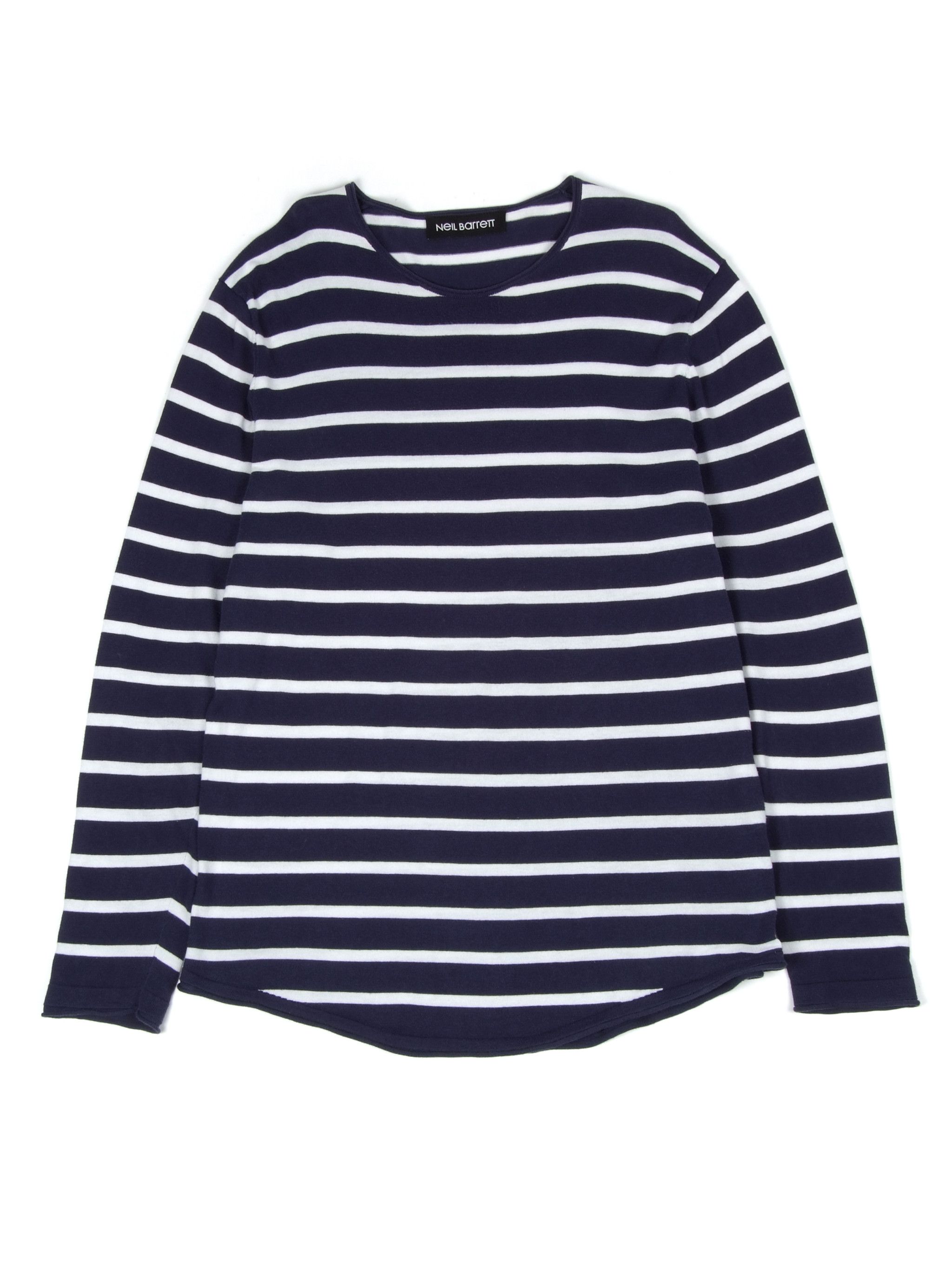 Neil Barrett Striped Crew Neck Long Sleeve Sweat (L)