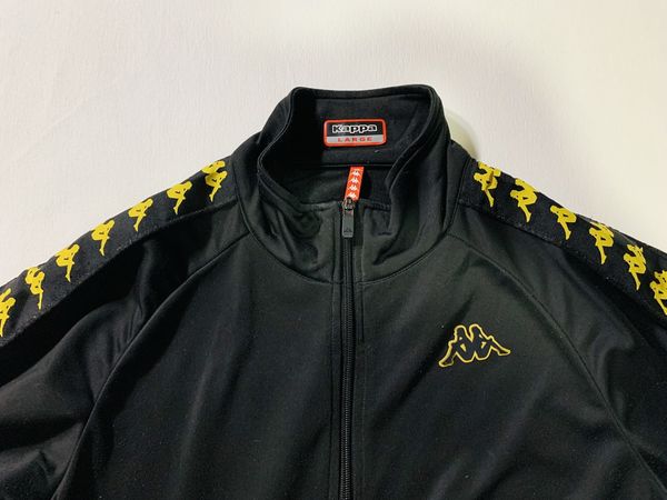 Kappa track jacket discount black and gold