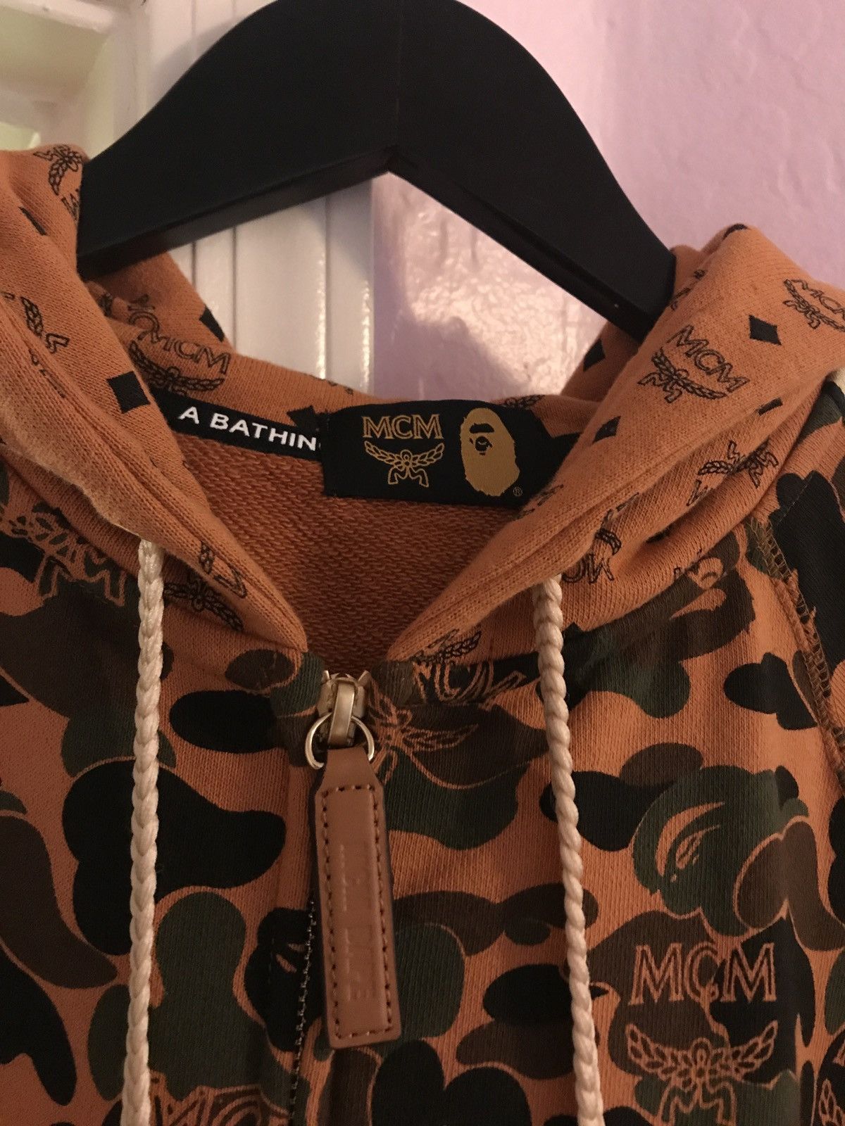 Bape BAPE x MCM Camo Zip Hoodie Brown | Grailed