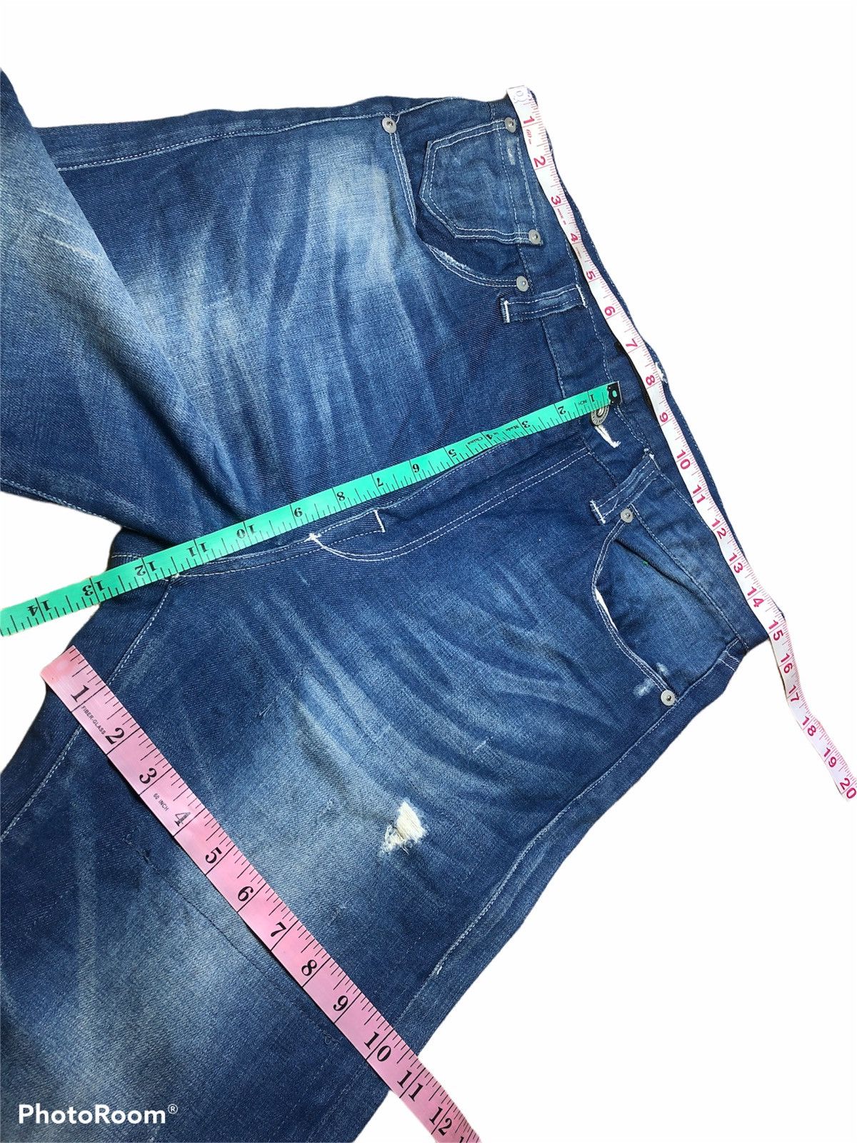 Japanese Brand BARNYARDSTORM DISTRESSED BUCKLE BACK DENIM Size US 30 / EU 46 - 7 Thumbnail
