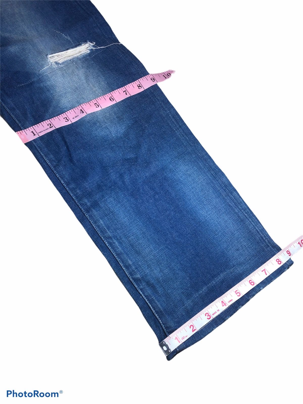 Japanese Brand BARNYARDSTORM DISTRESSED BUCKLE BACK DENIM Size US 30 / EU 46 - 8 Thumbnail