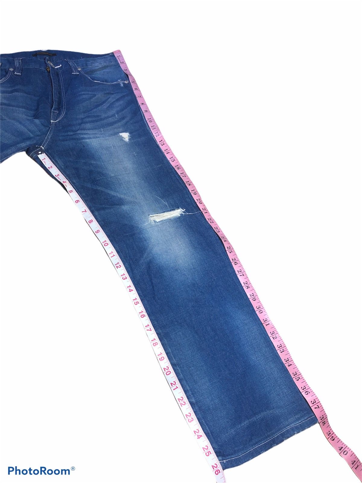 Japanese Brand BARNYARDSTORM DISTRESSED BUCKLE BACK DENIM Size US 30 / EU 46 - 9 Thumbnail