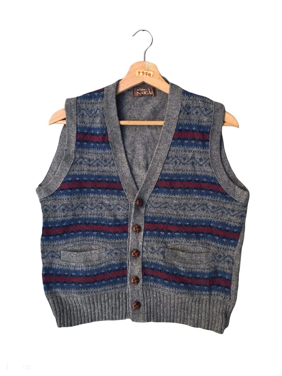 Japanese Brand × OVER THE STRiPES 📌Japanese NAIGAI Stripe Pullover Knitting/Cardigan Vest Size US S / EU 44-46 / 1 - 1 Thumbnail