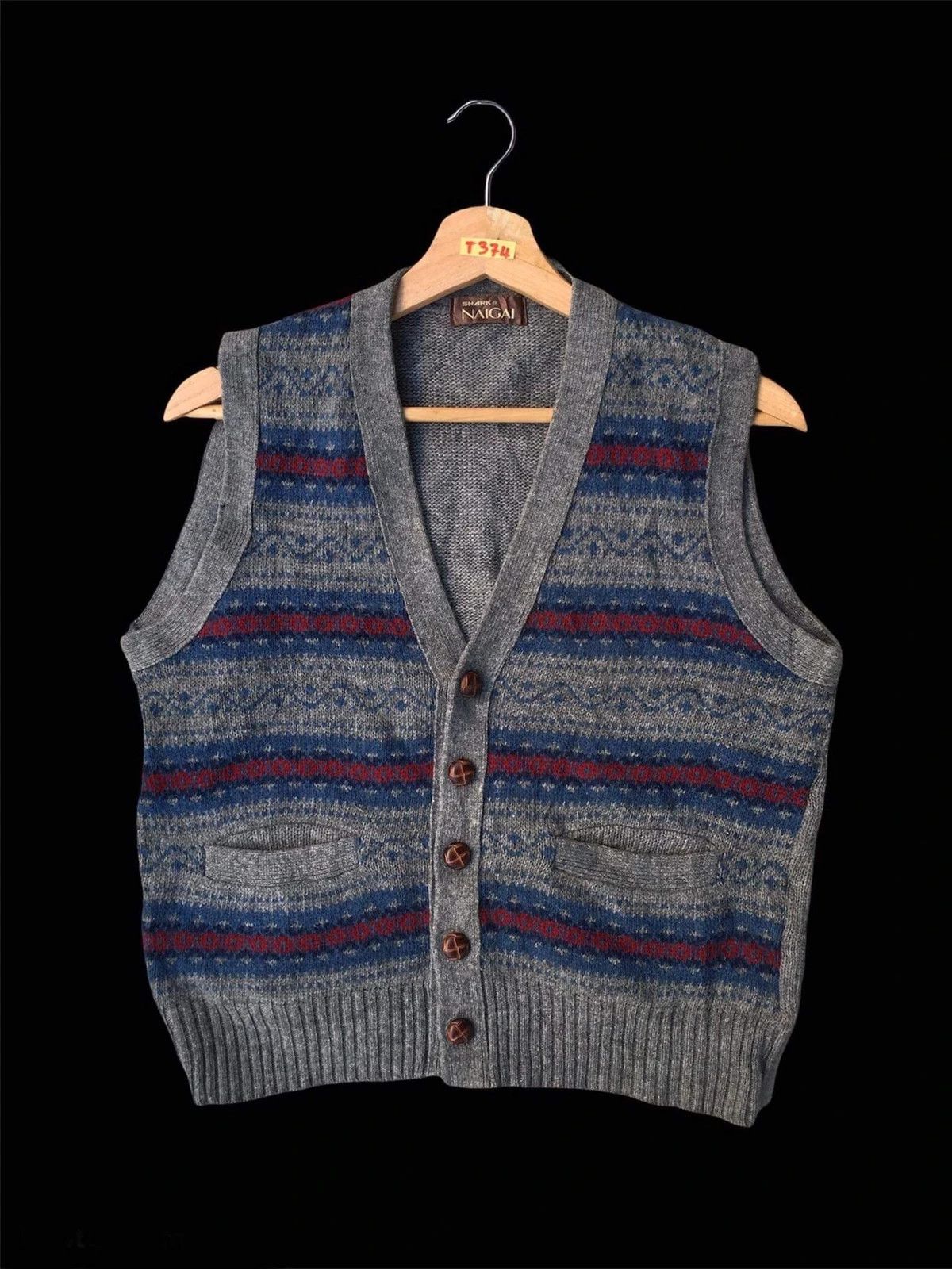 Japanese Brand × OVER THE STRiPES 📌Japanese NAIGAI Stripe Pullover Knitting/Cardigan Vest Size US S / EU 44-46 / 1 - 3 Thumbnail