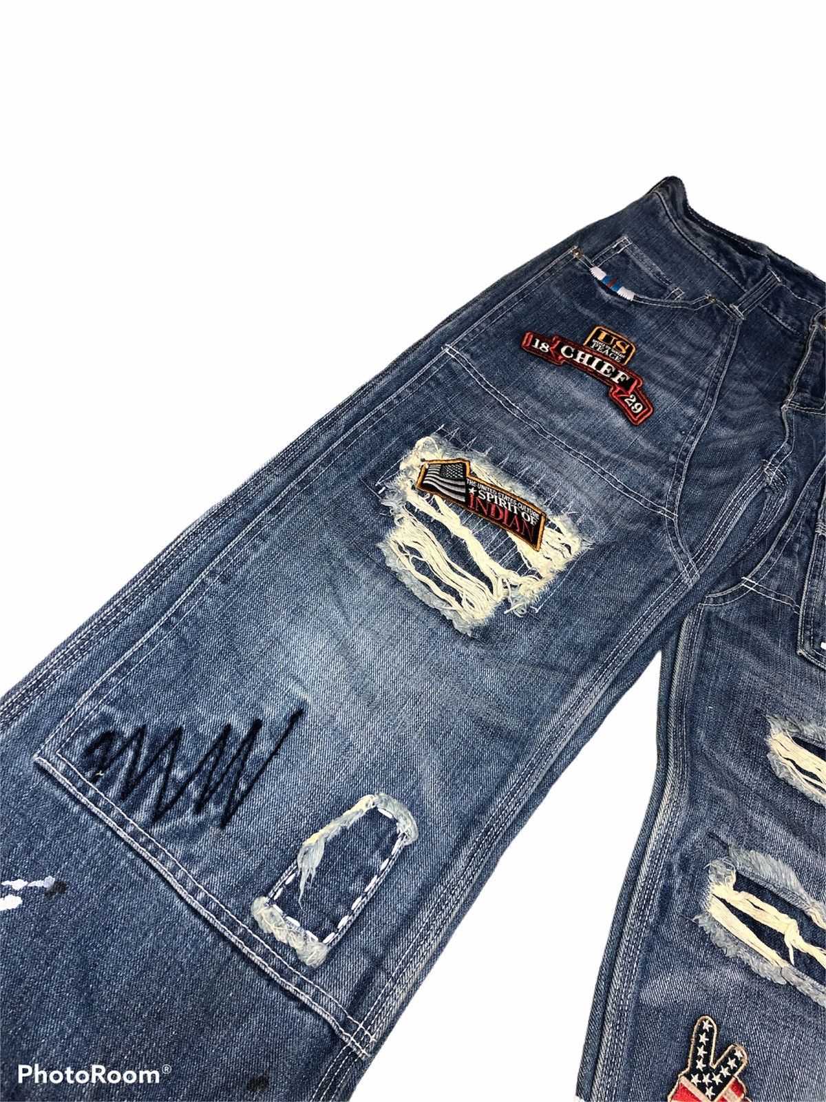 DOUBLE KNEE GERONIMO PATCHES DENIM