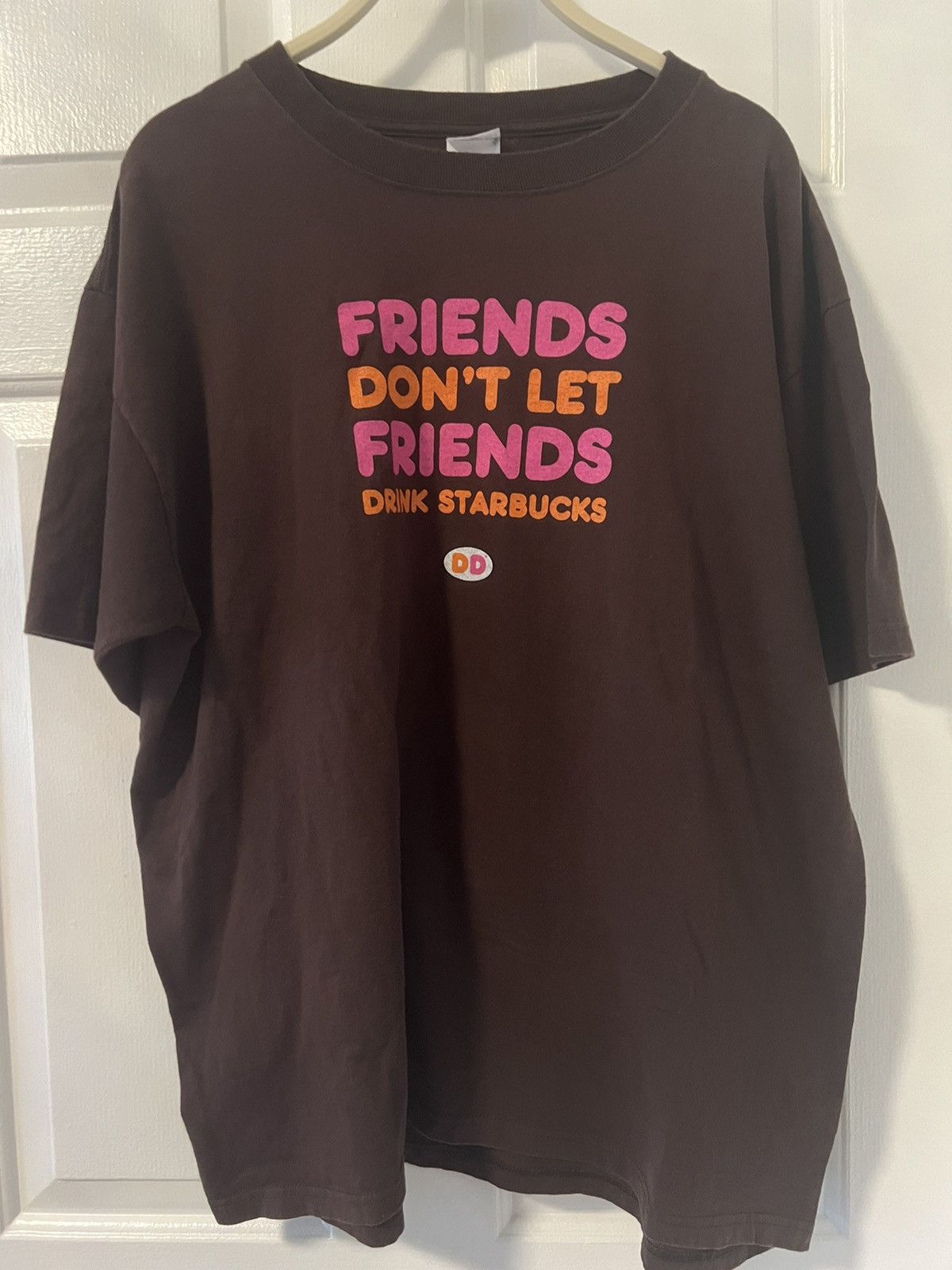 Vintage Dunkin Donuts T-Shirt/Tee Vintage Y2K 90s Retro Coffee Brown Size US XL / EU 56 / 4 - 1 Thumbnail