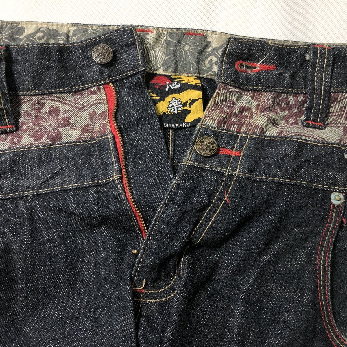 Japanese Brand Rare!! Sharaku Double Waist Denim Patchwork Sashiko Jeans Size US 32 / EU 48 - 12 Thumbnail